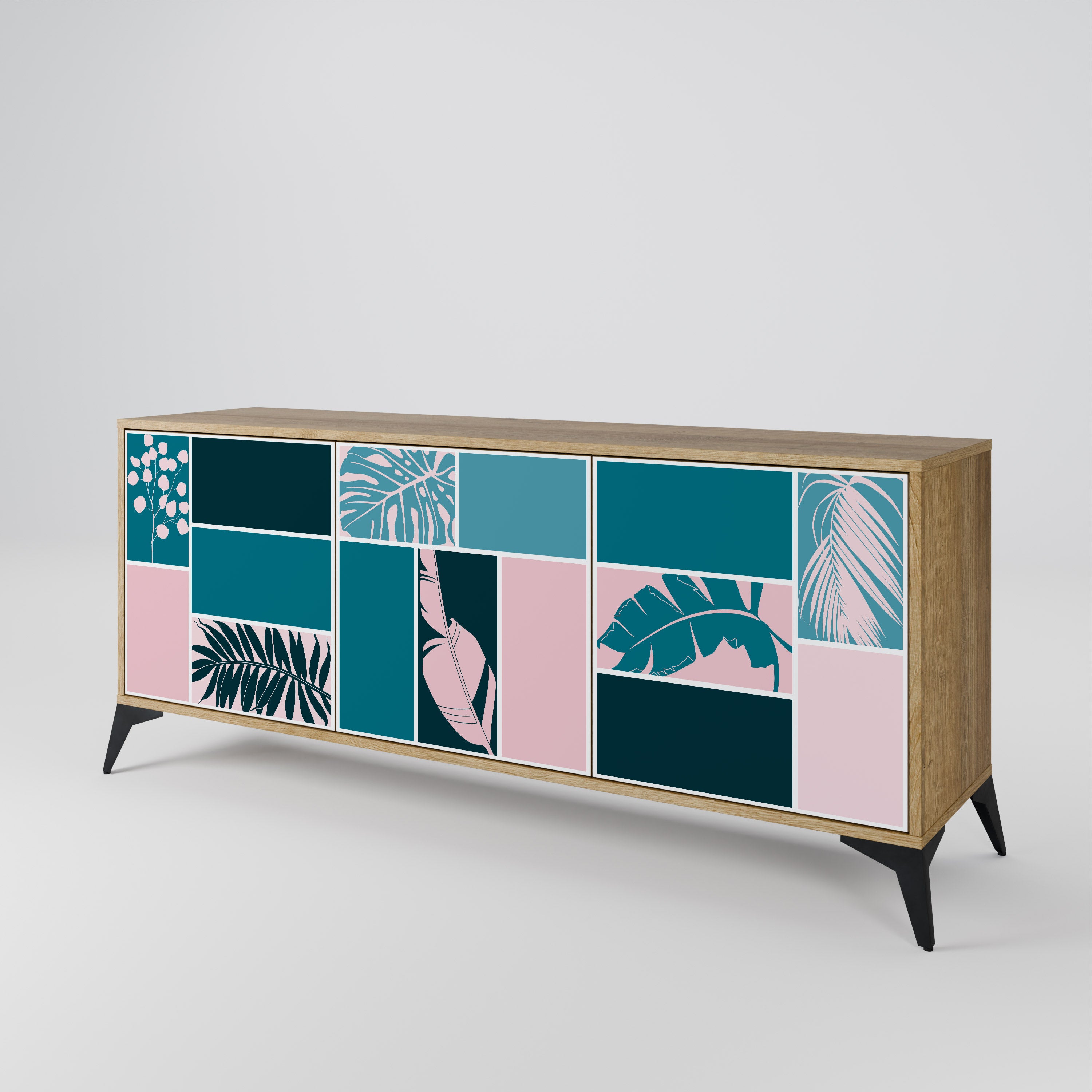COMBINATION OF SHAPES 3-Door Sideboard in Oak Effect