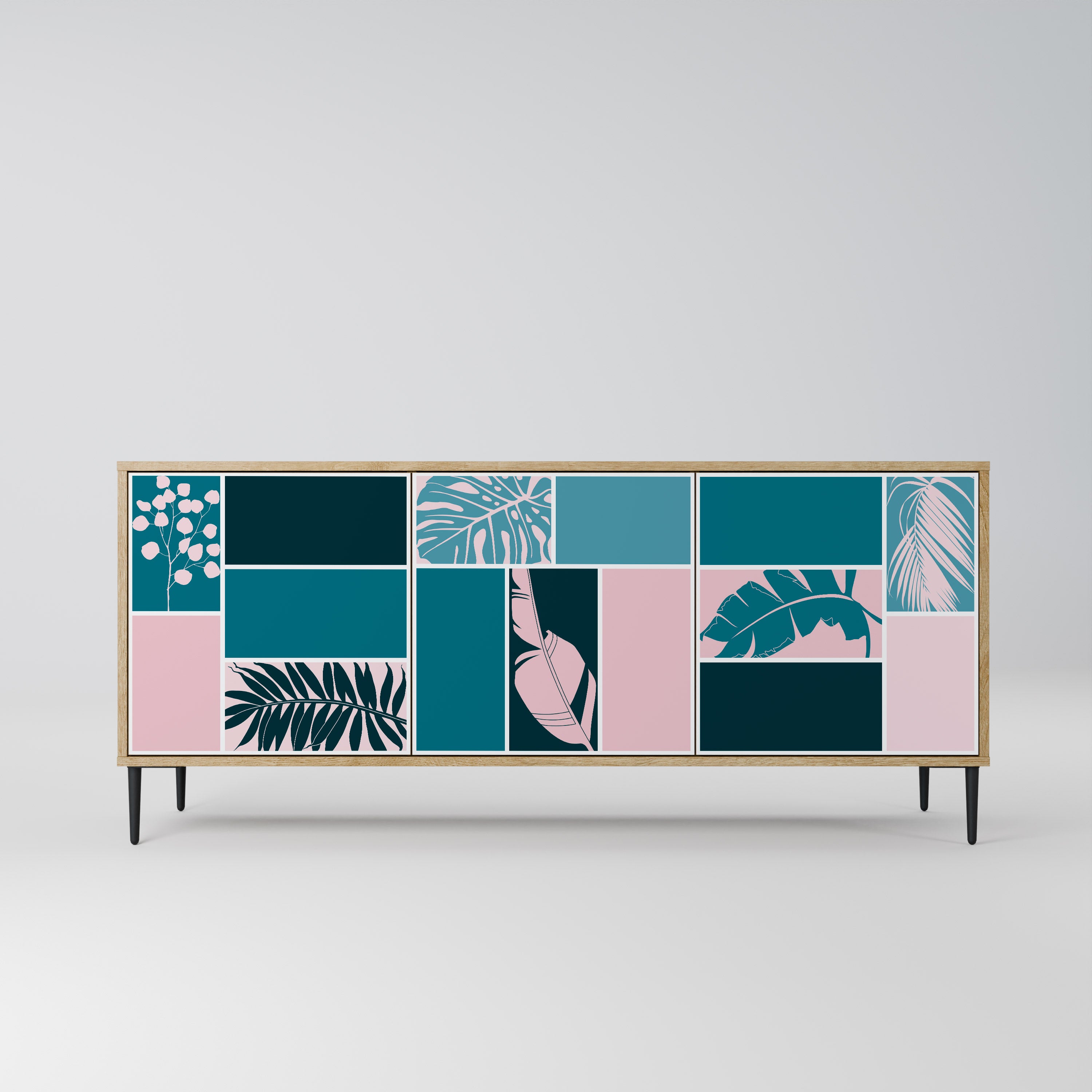 COMBINATION OF SHAPES 3-Door Sideboard in Oak Effect