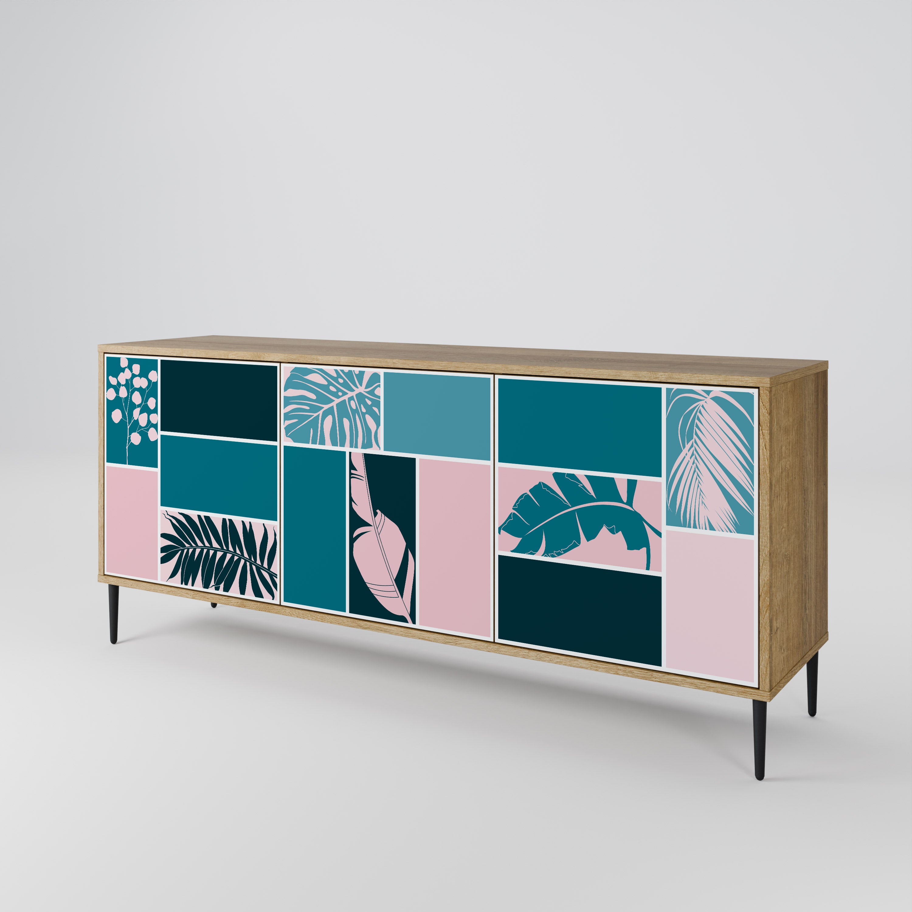 COMBINATION OF SHAPES 3-Door Sideboard in Oak Effect