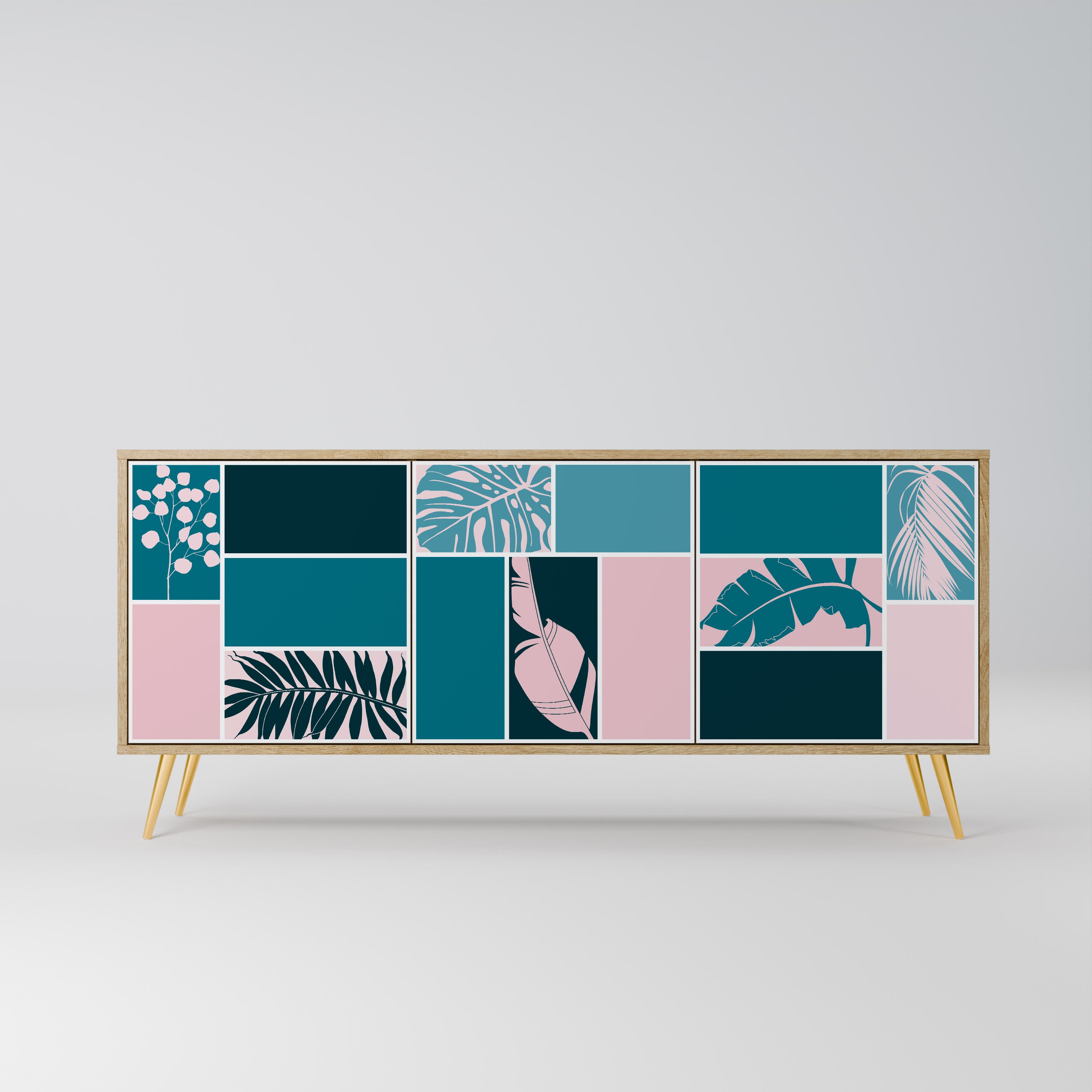 COMBINATION OF SHAPES 3-Door Sideboard in Oak Effect