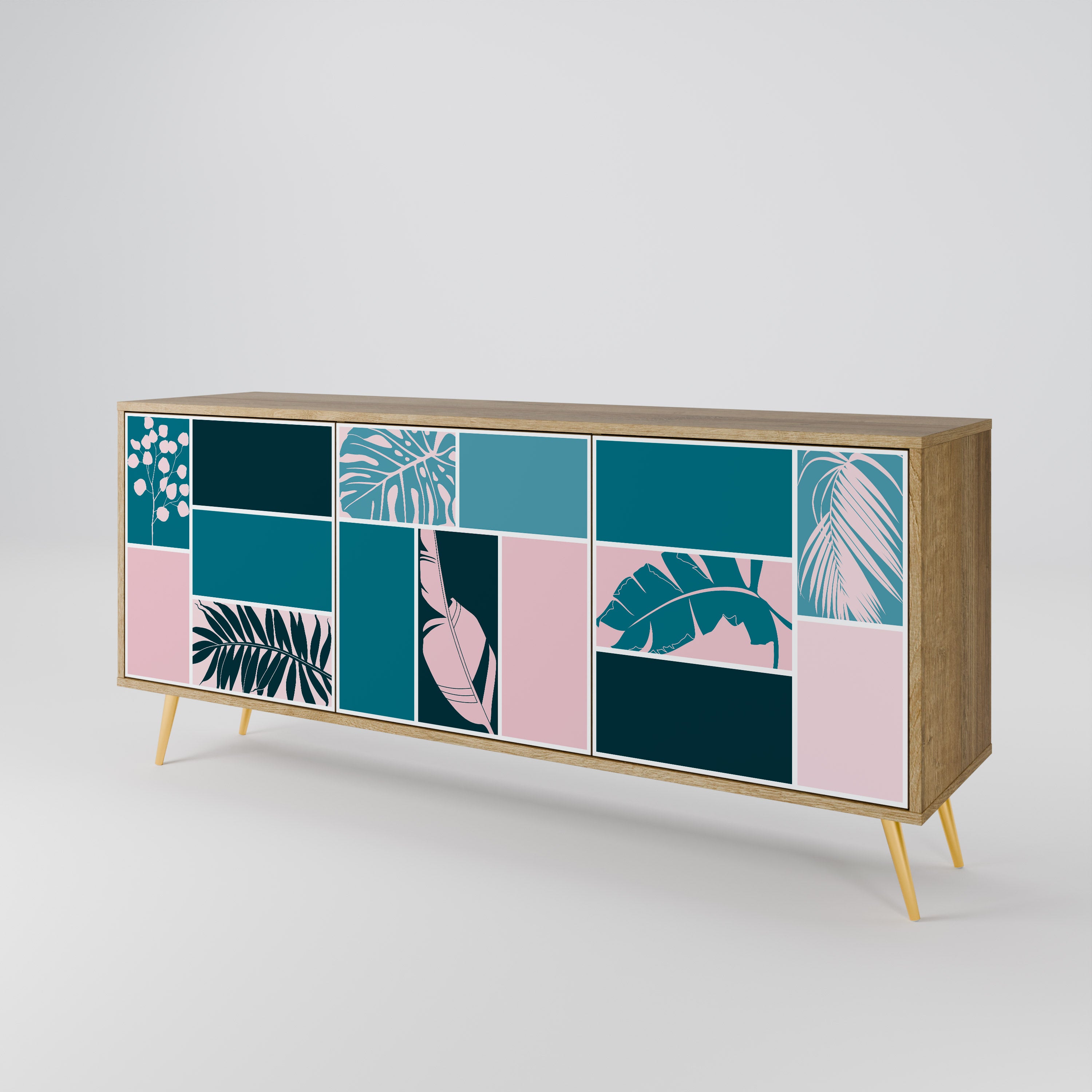 COMBINATION OF SHAPES 3-Door Sideboard in Oak Effect