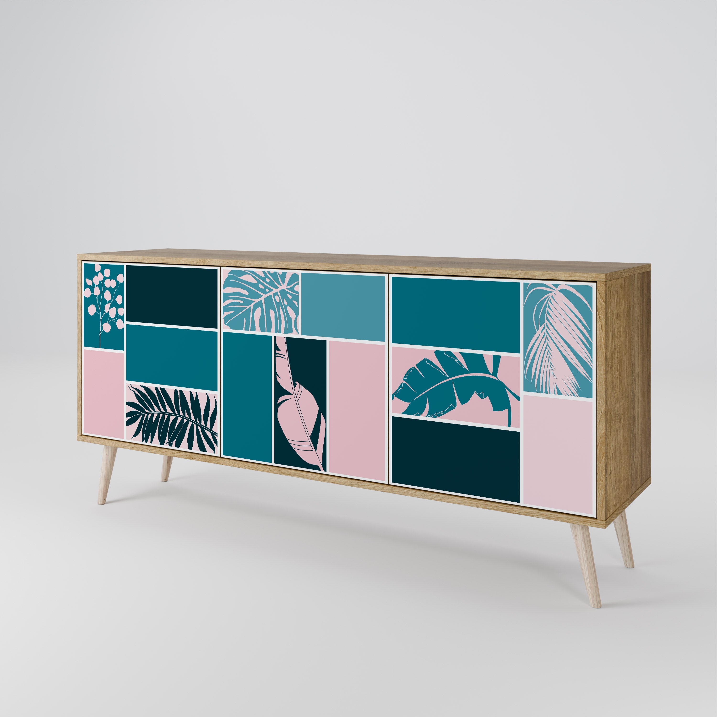 COMBINATION OF SHAPES 3-Door Sideboard in Oak Effect
