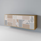 TROPICAL SHAPES Aparador de 3 Puertas en Efecto Roble