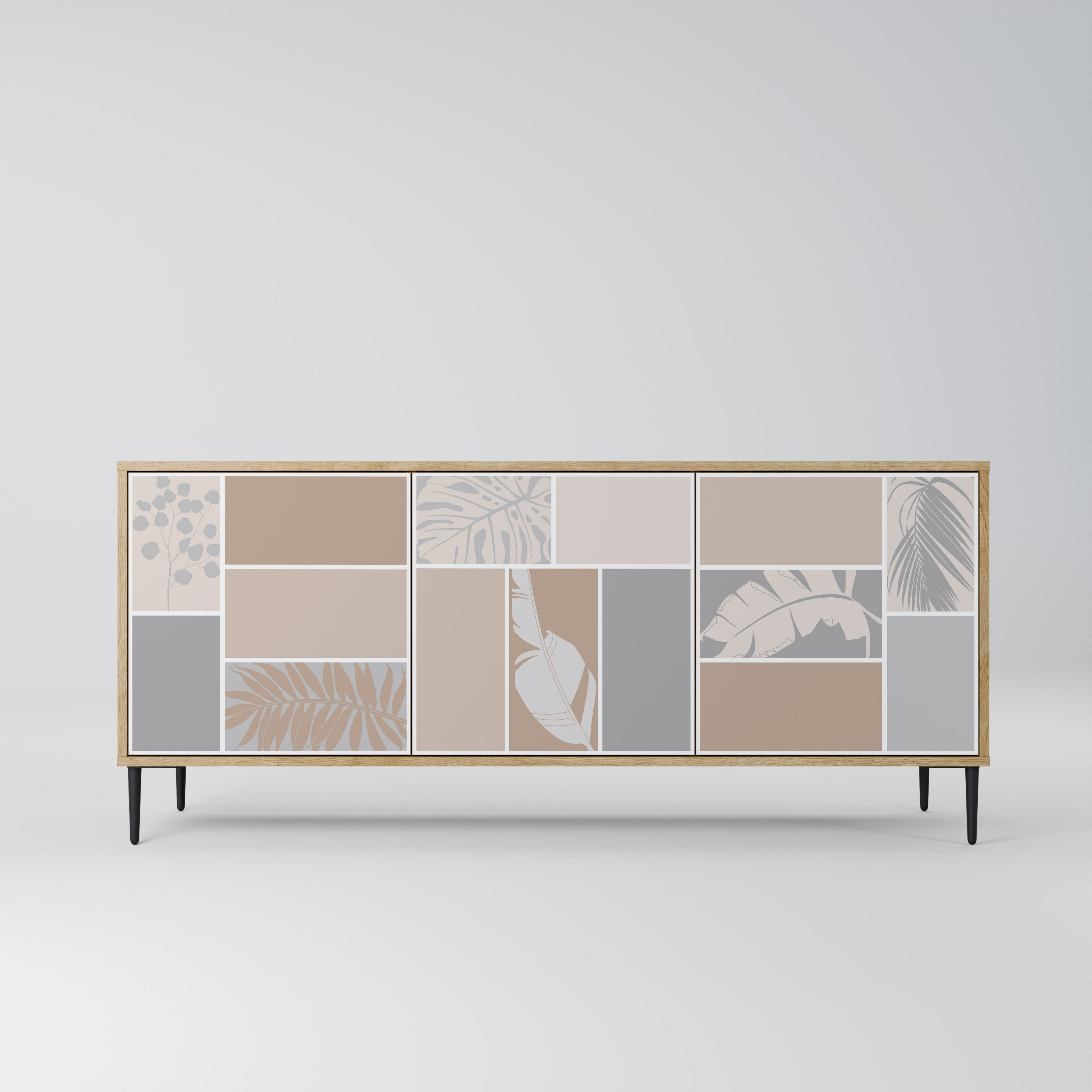 TROPICAL SHAPES 3-Door Sideboard in Oak Effect