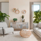 TROPICAL SHAPES Aparador de 3 Puertas en Efecto Roble