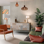 TROPICAL SHAPES Aparador de 3 Puertas en Efecto Roble