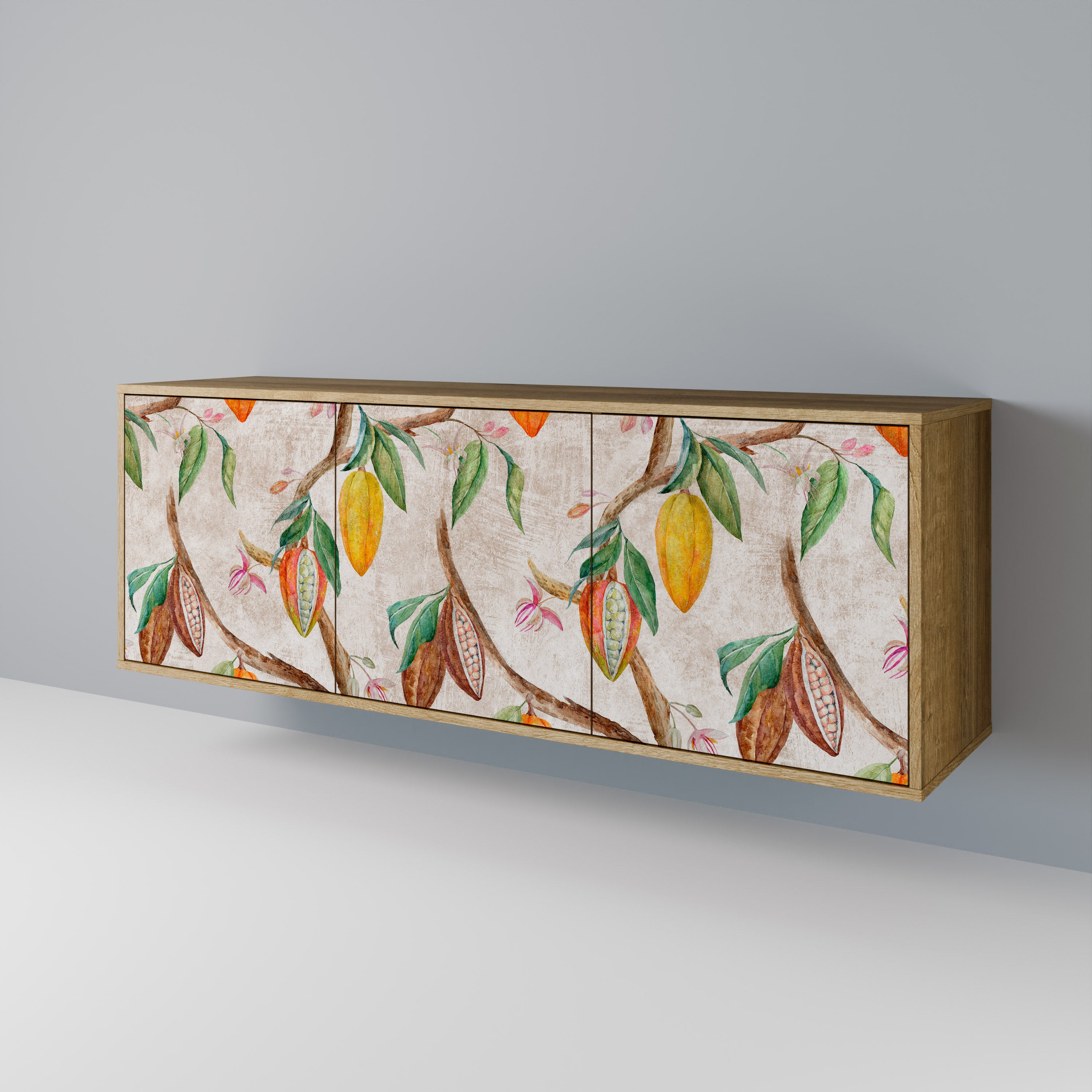 COCOA FRUITS 3-Door Sideboard in Oak Effect