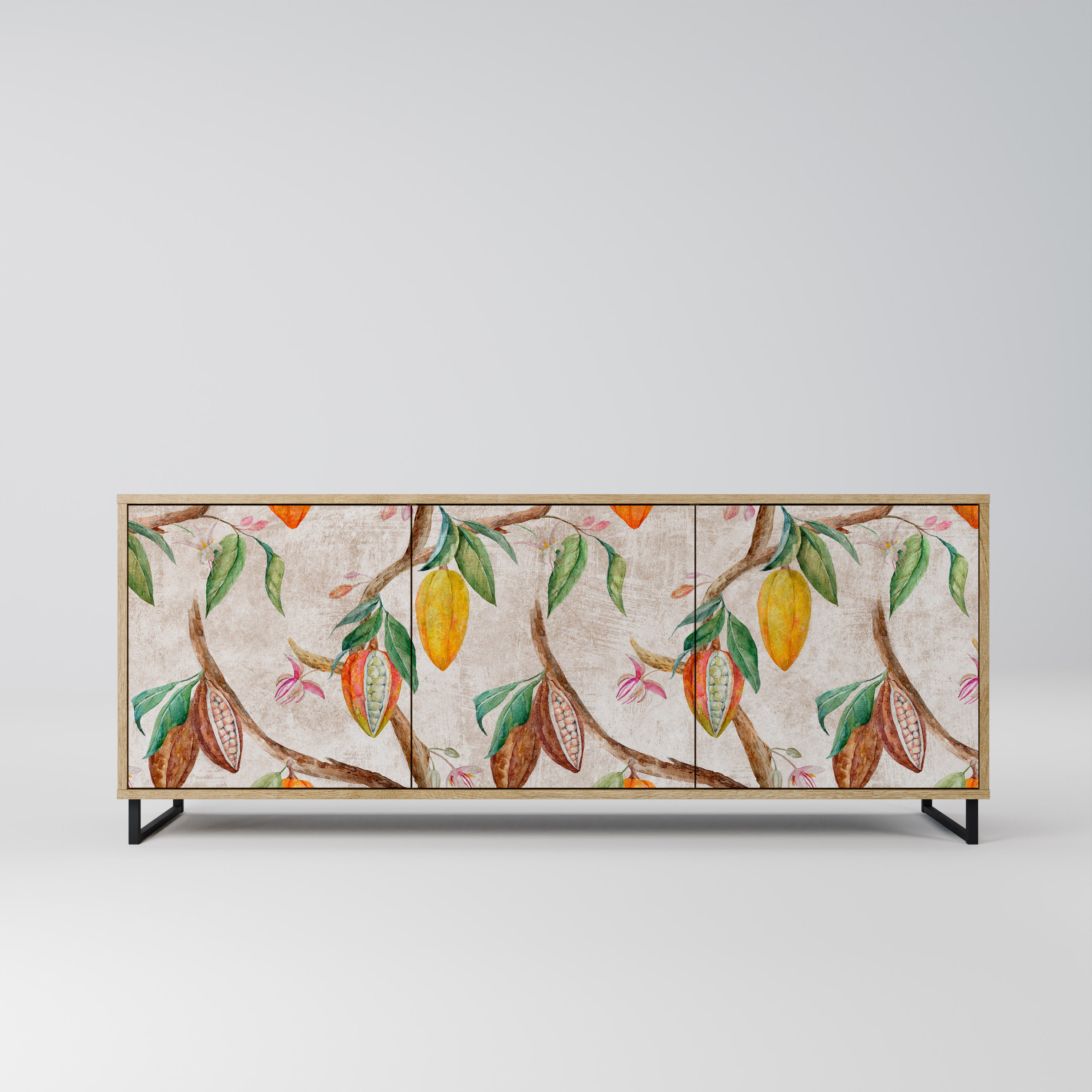 COCOA FRUITS 3-Door Sideboard in Oak Effect