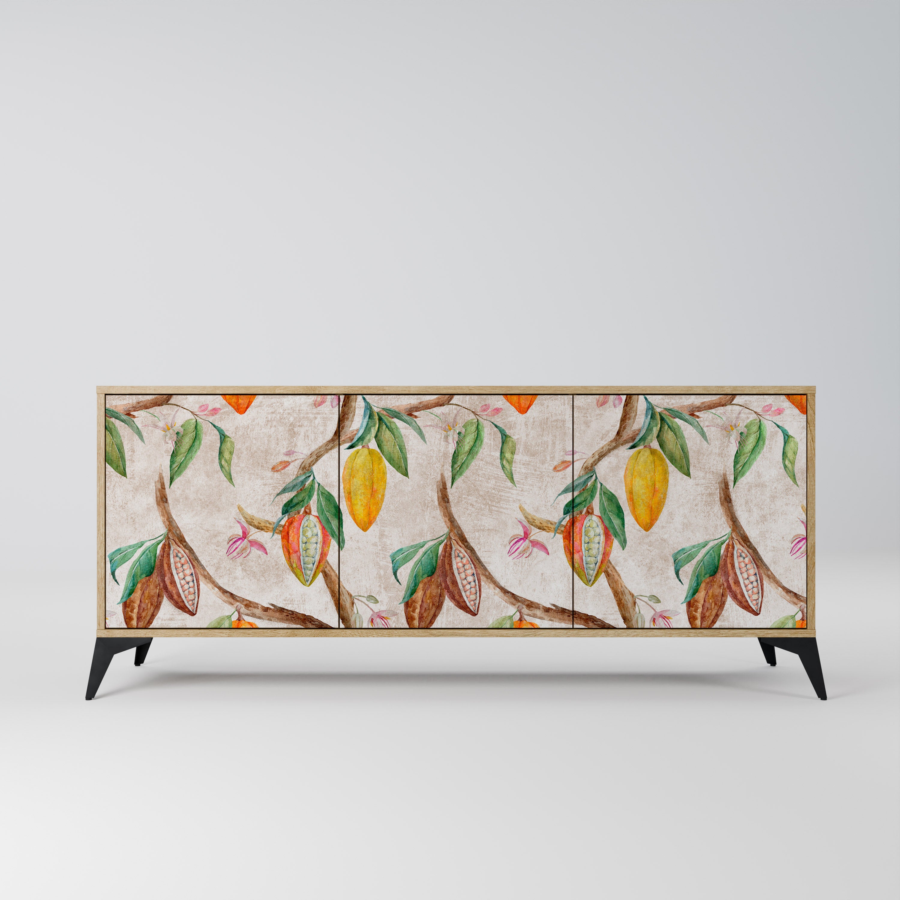 COCOA FRUITS 3-Door Sideboard in Oak Effect