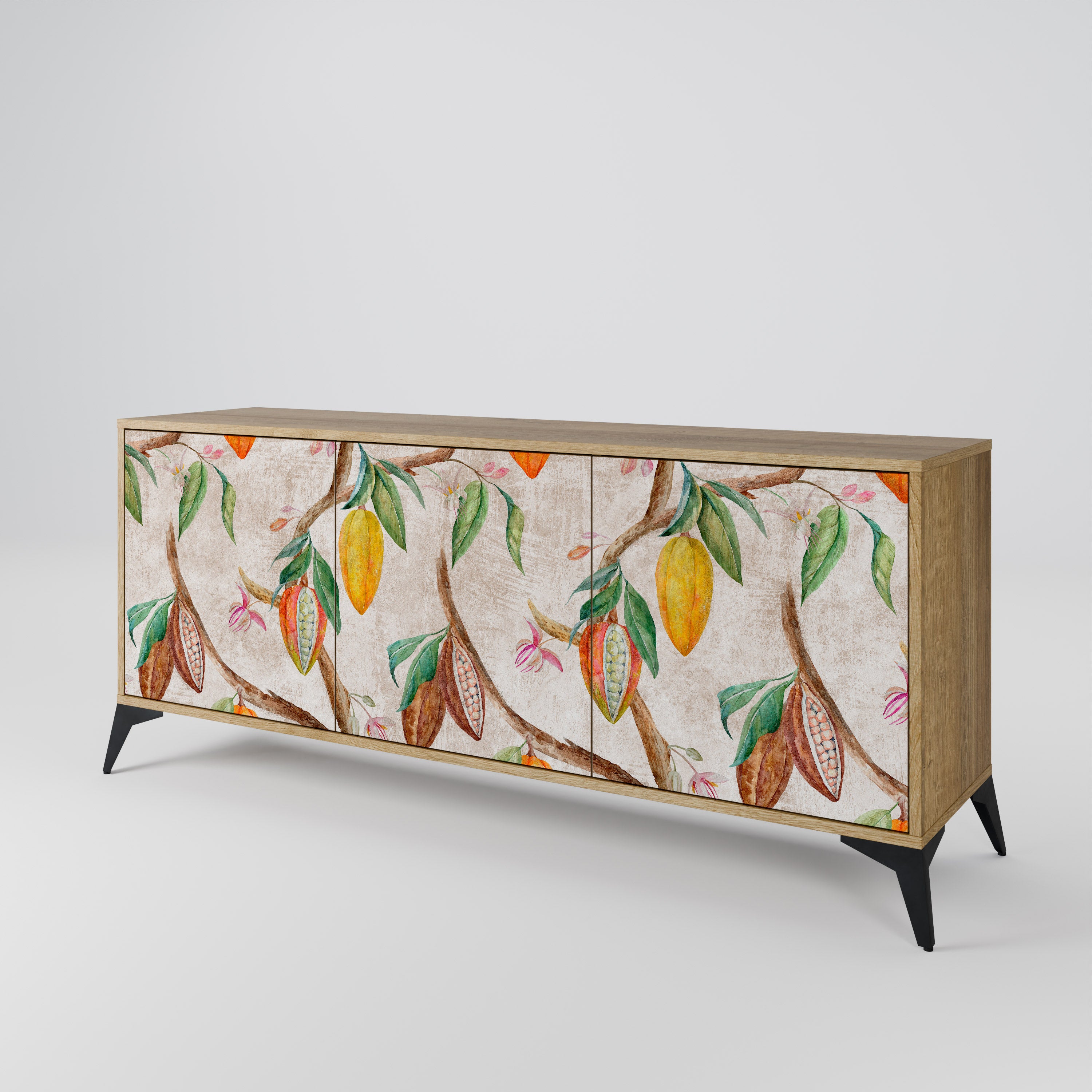 COCOA FRUITS 3-Door Sideboard in Oak Effect