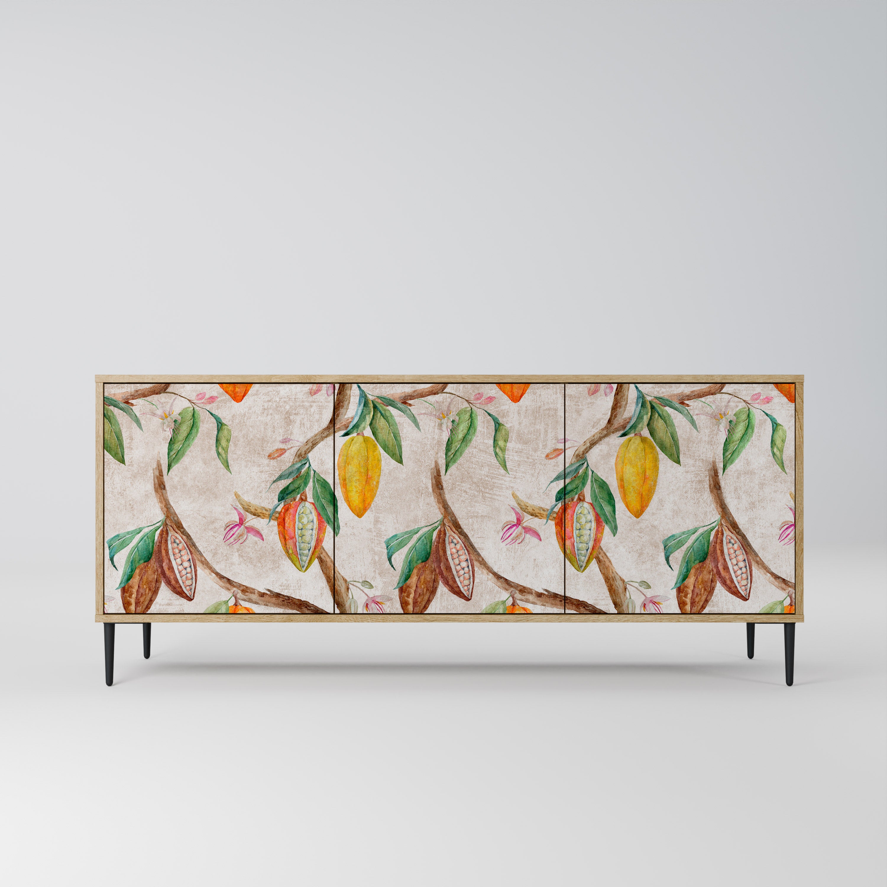 COCOA FRUITS 3-Door Sideboard in Oak Effect