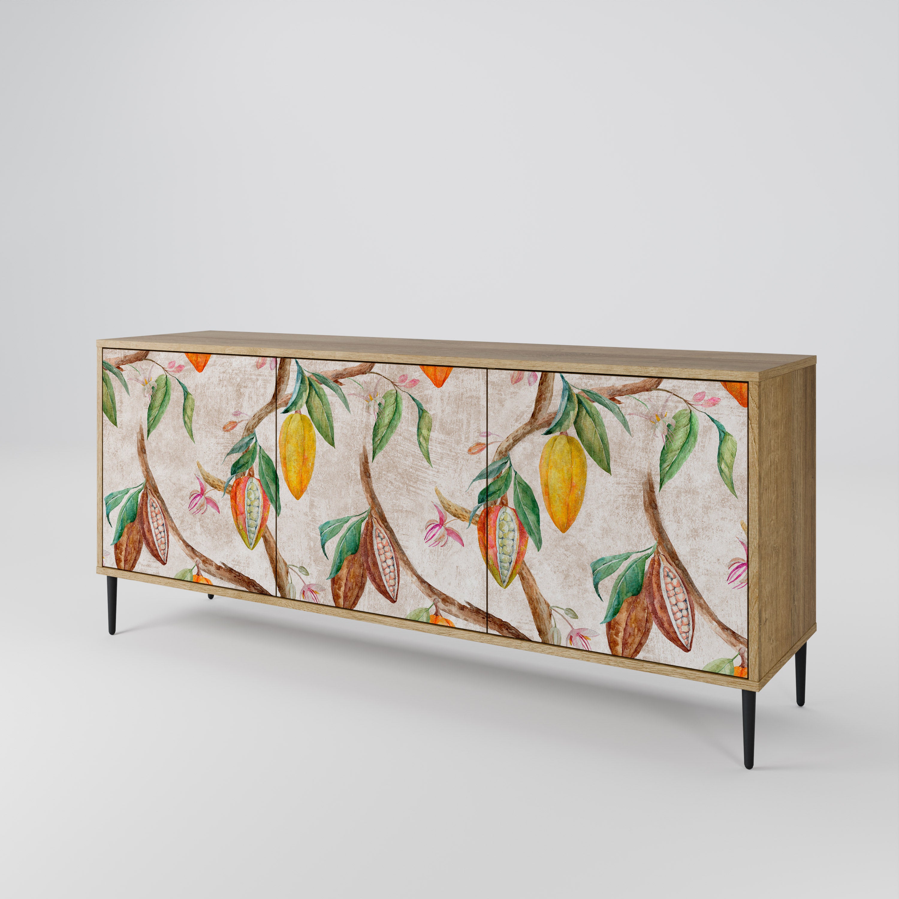 COCOA FRUITS 3-Door Sideboard in Oak Effect