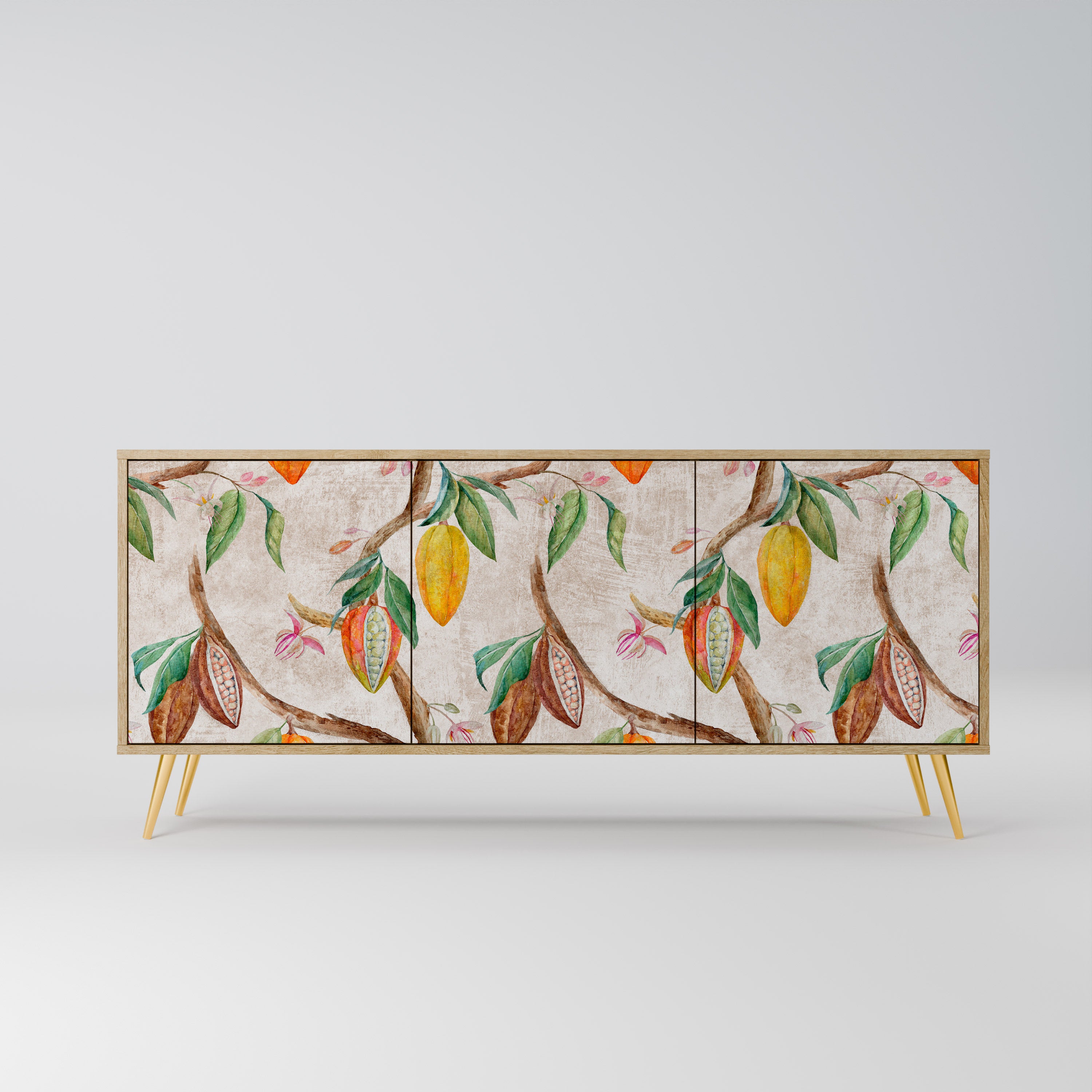 COCOA FRUITS 3-Door Sideboard in Oak Effect
