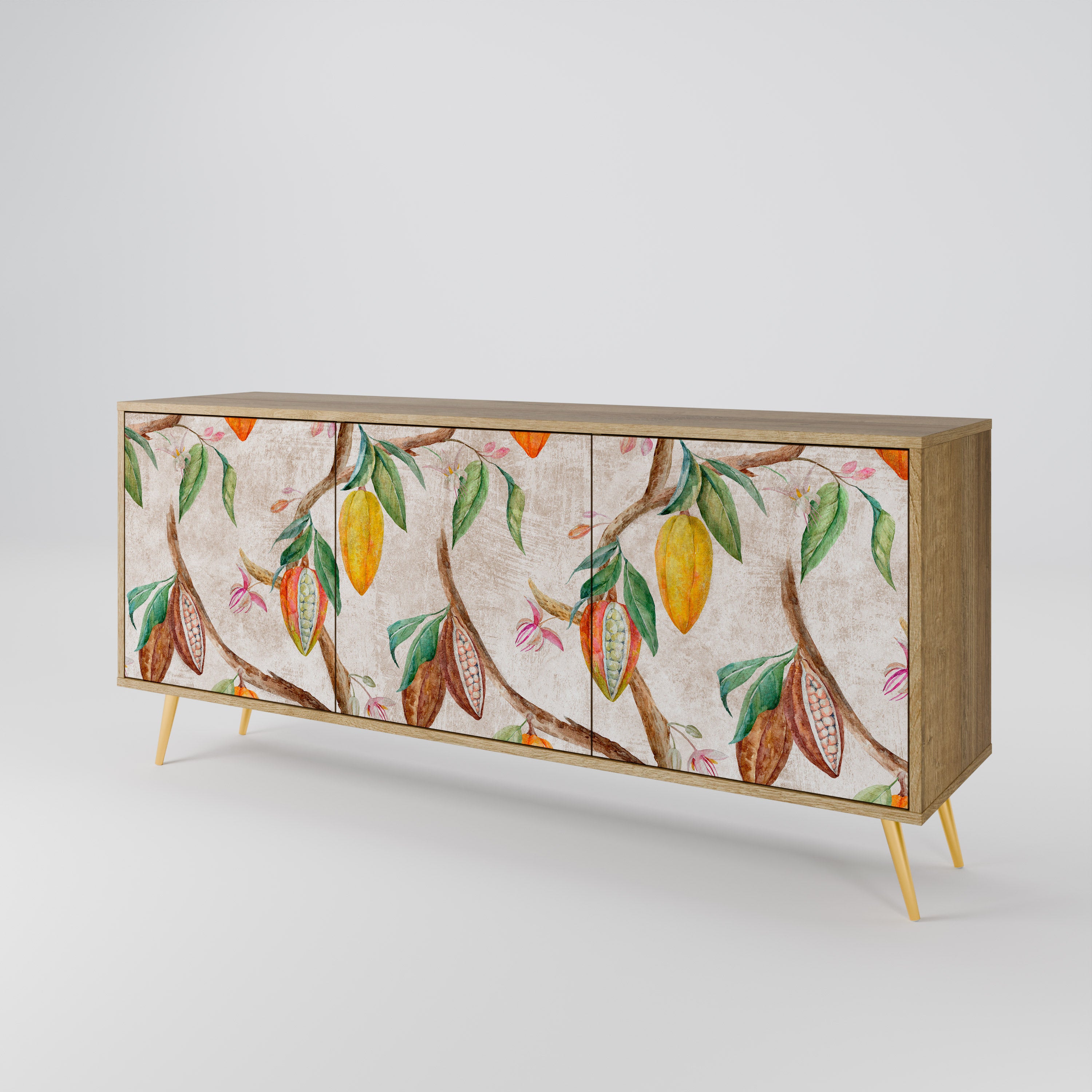 COCOA FRUITS 3-Door Sideboard in Oak Effect
