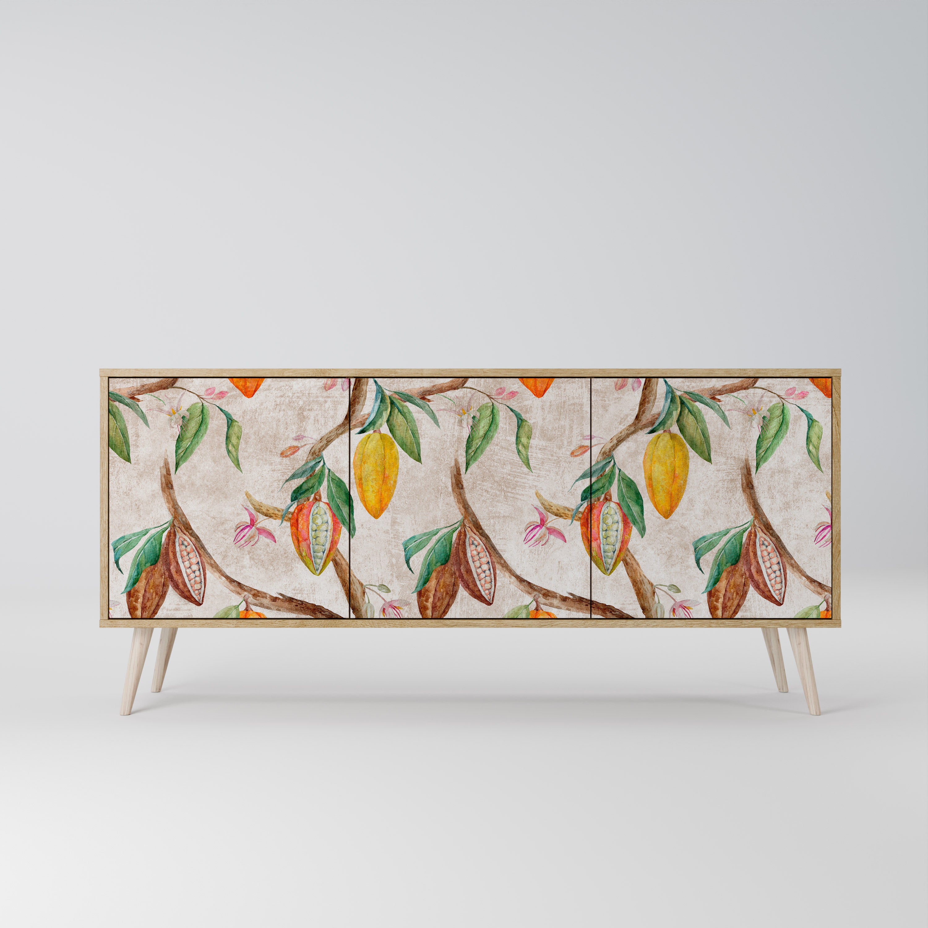 COCOA FRUITS 3-Door Sideboard in Oak Effect