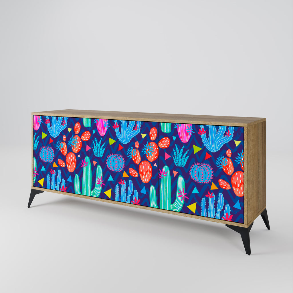 CACTUS VIBES 3-Door Sideboard in Oak Effect