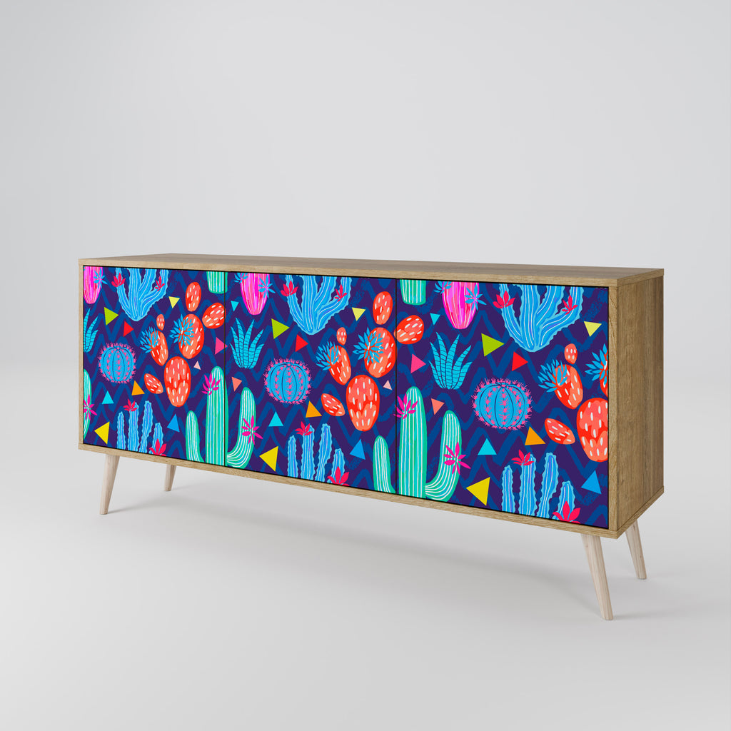 CACTUS VIBES 3-Door Sideboard in Oak Effect
