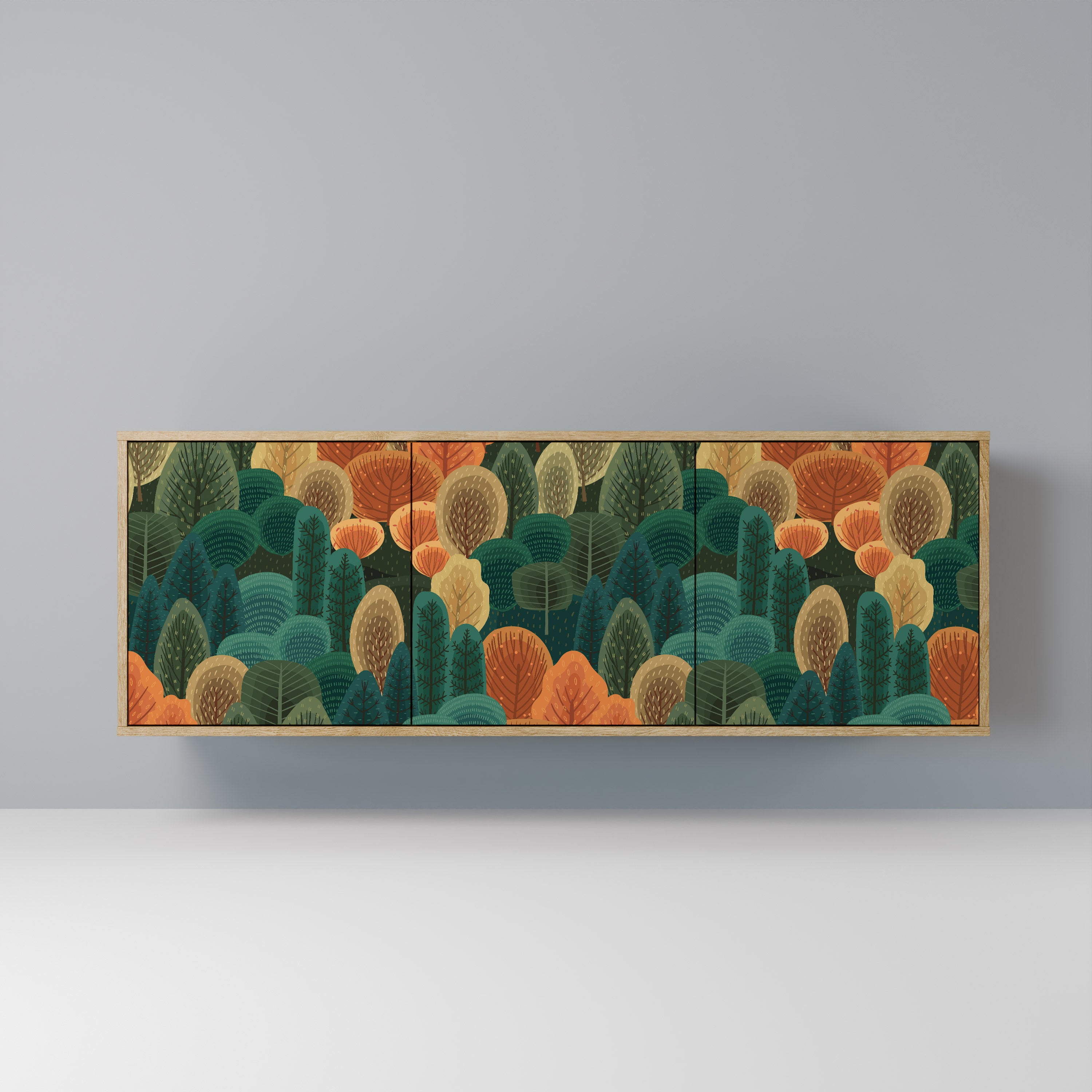 AUTUMN KALEIDOSCOPE 3-Door Sideboard in Oak Effect