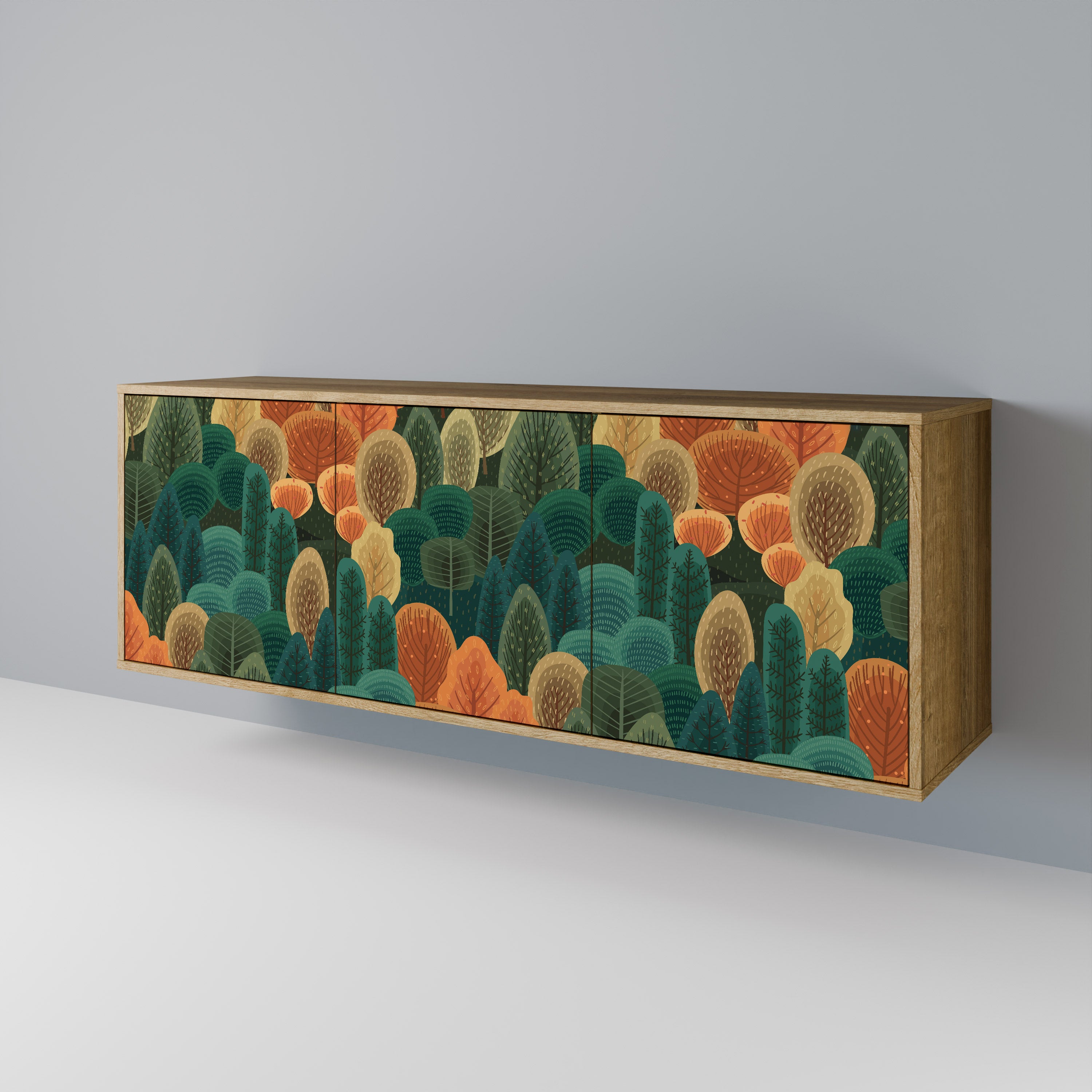 AUTUMN KALEIDOSCOPE 3-Door Sideboard in Oak Effect