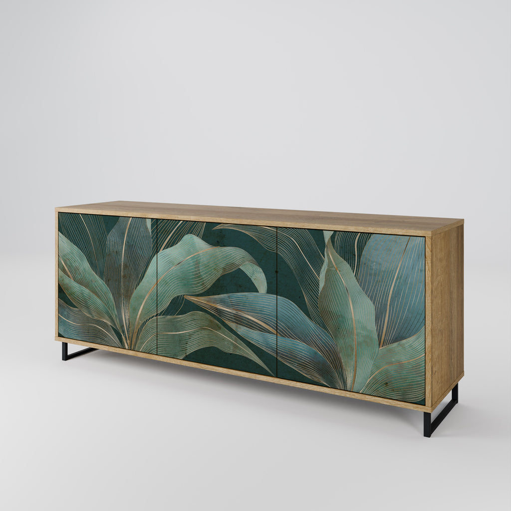 Aparador ROYAL GREEN de 3 puertas con efecto roble