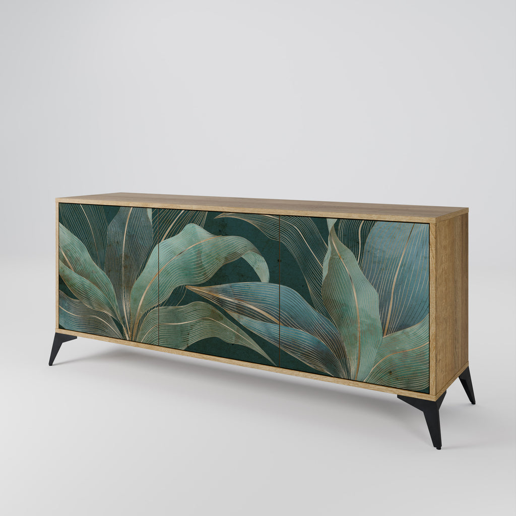 Aparador ROYAL GREEN de 3 puertas con efecto roble