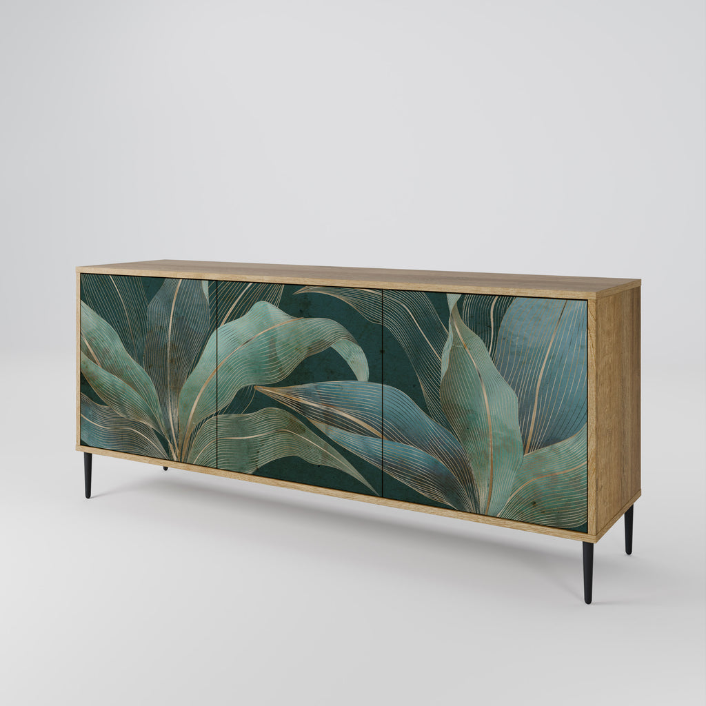 Aparador ROYAL GREEN de 3 puertas con efecto roble