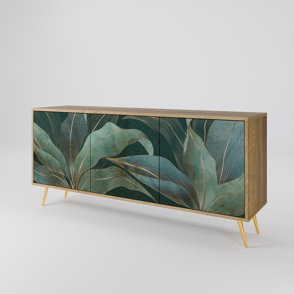 Aparador ROYAL GREEN de 3 puertas con efecto roble