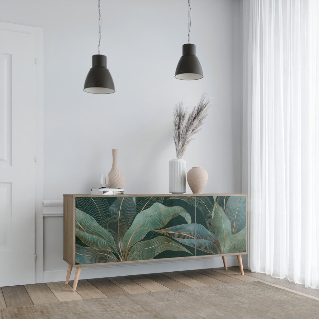 Aparador ROYAL GREEN de 3 puertas con efecto roble