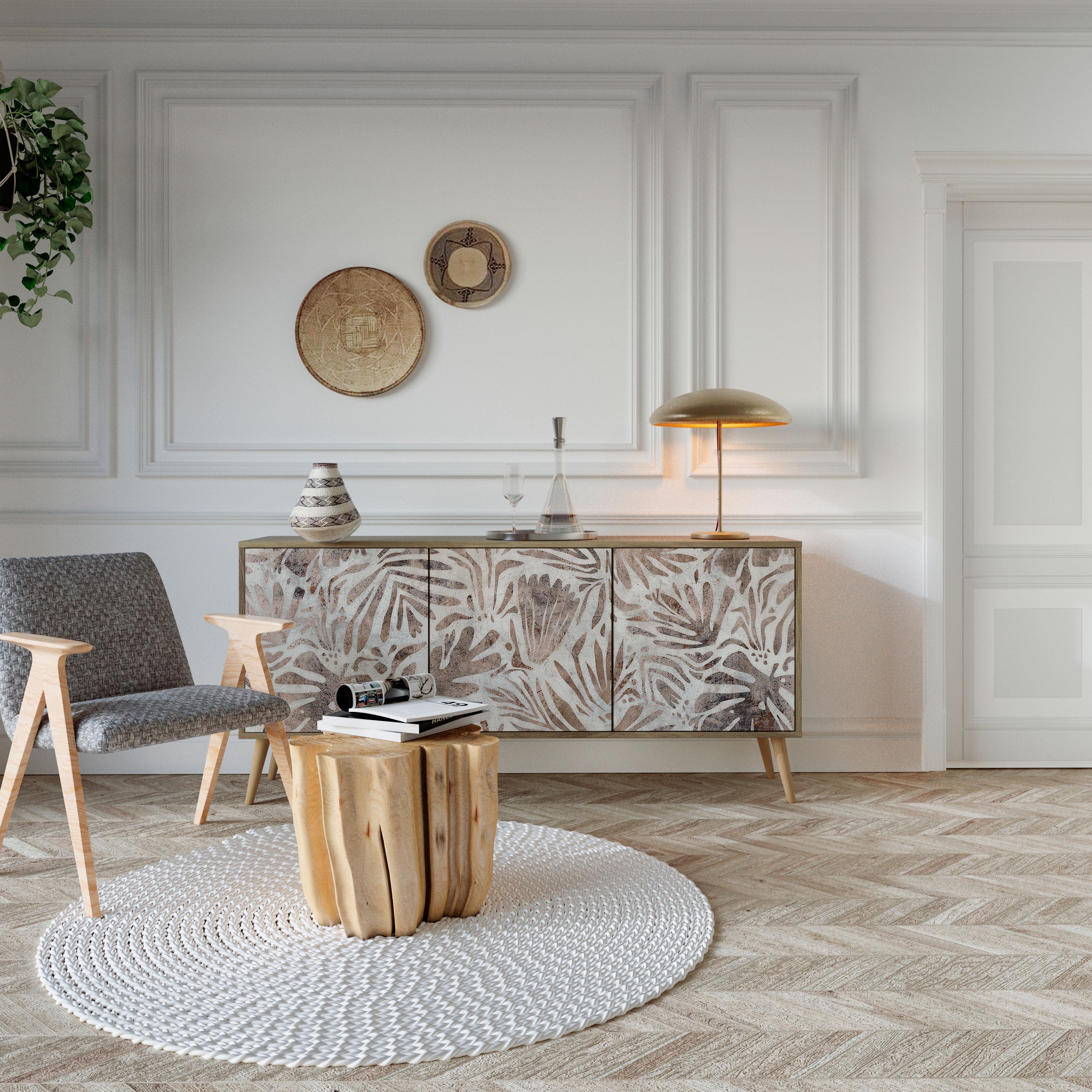 PASSING TIME 3-Door Sideboard in Oak Effect