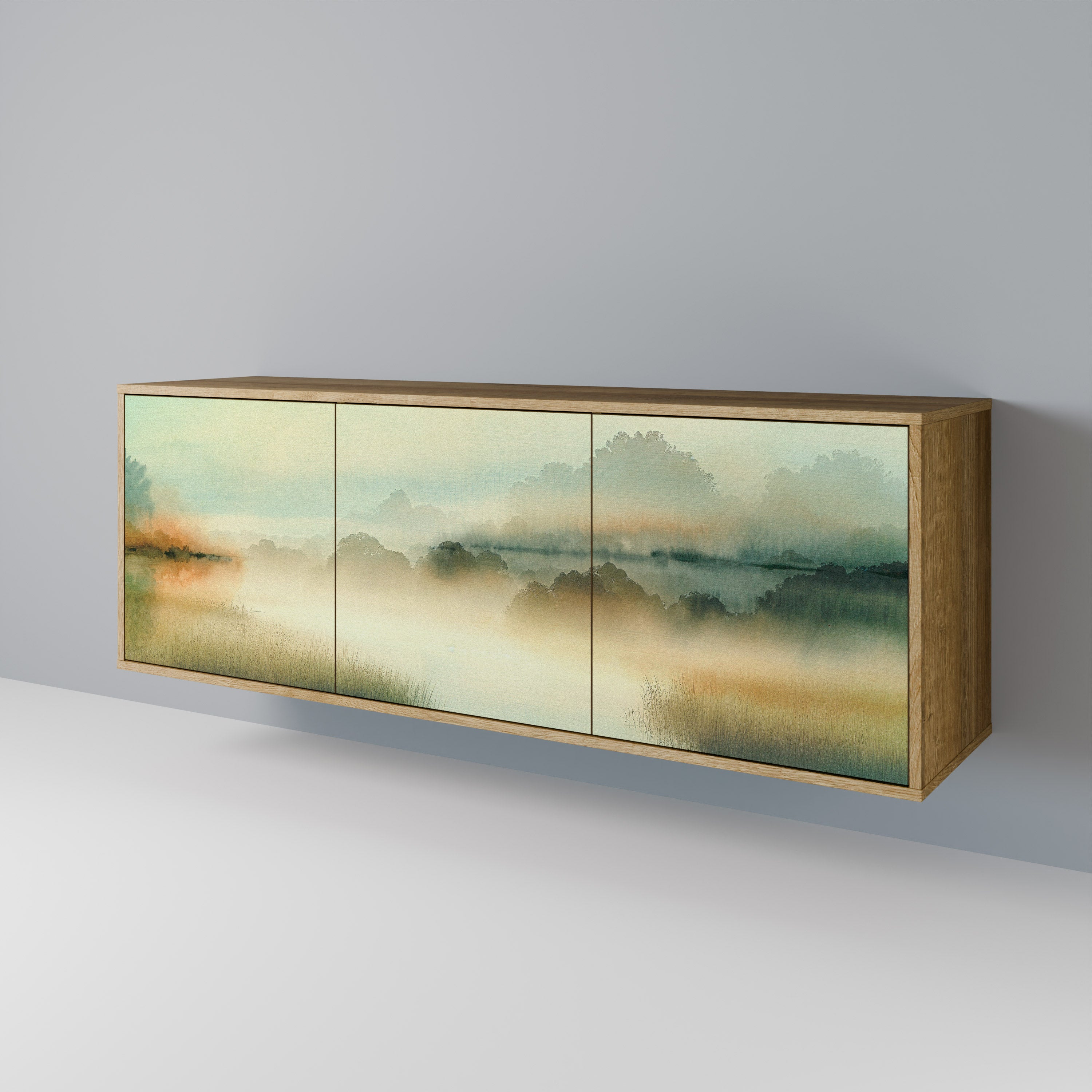 MORNING BY THE LAKE 3-Door Sideboard in Oak Effect