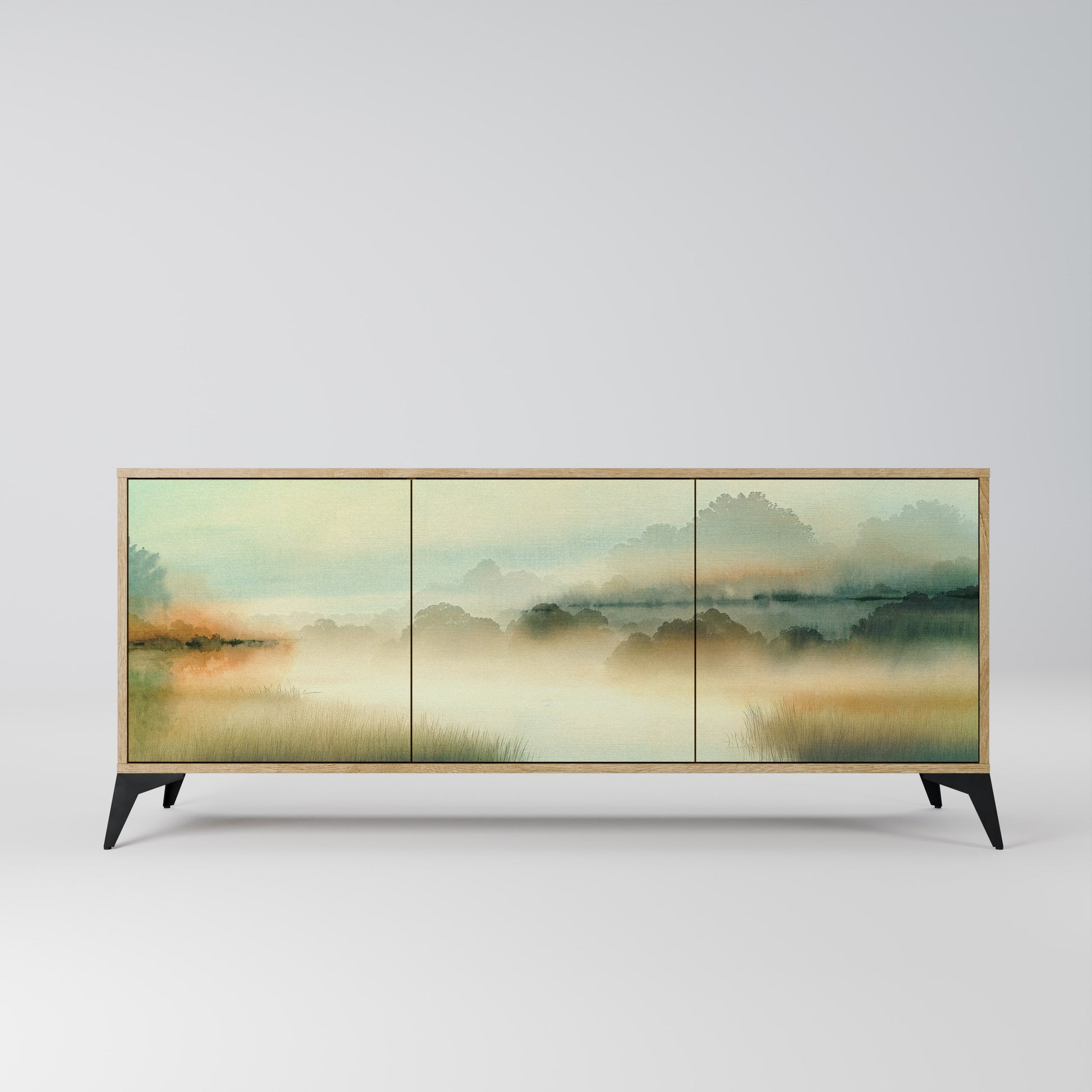 MORNING BY THE LAKE 3-Door Sideboard in Oak Effect