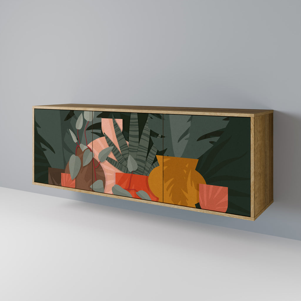 TROPICAL COMPOSITION 3-Door Sideboard in Oak Effect