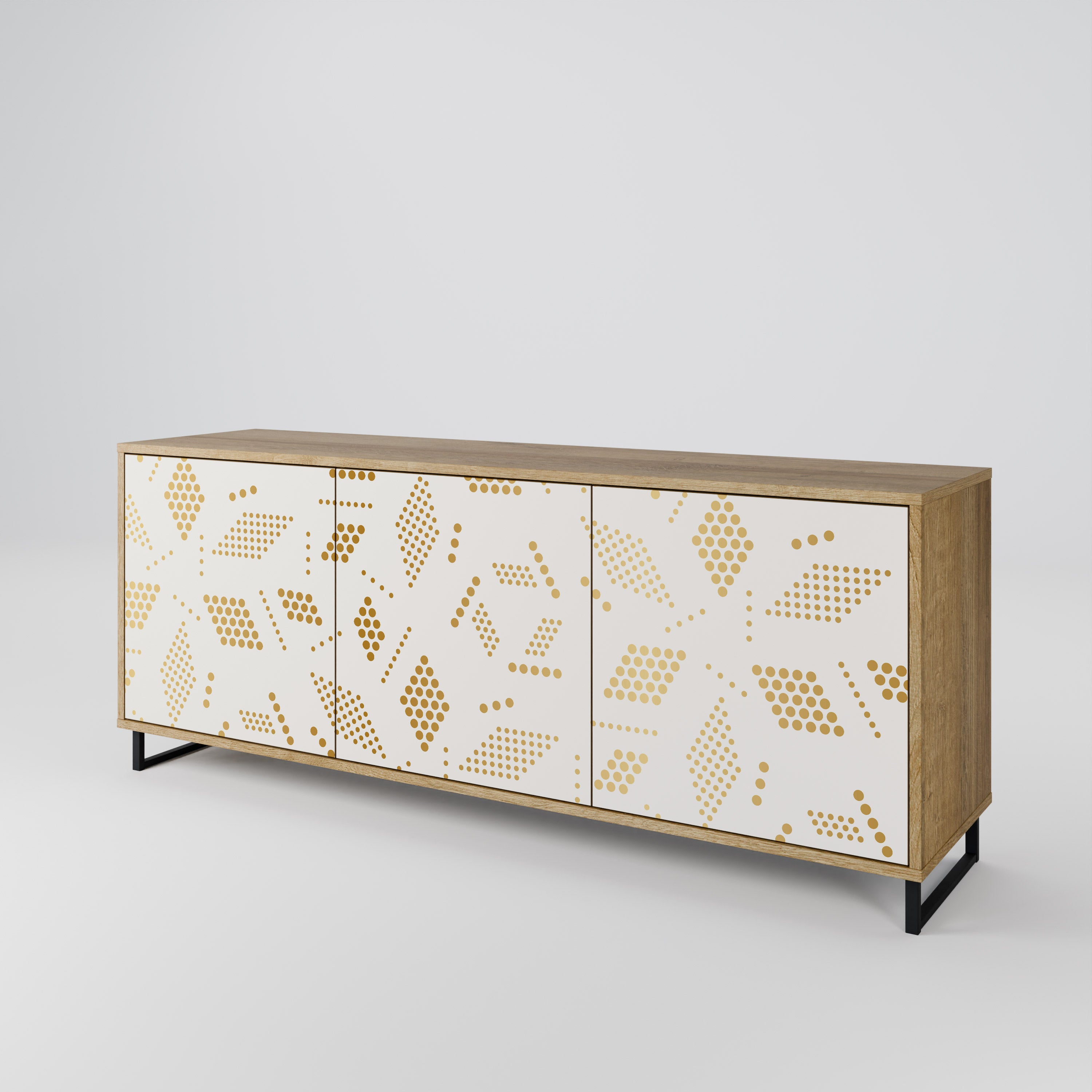 SPOTTED DAZE 3-Door Sideboard in Oak Effect