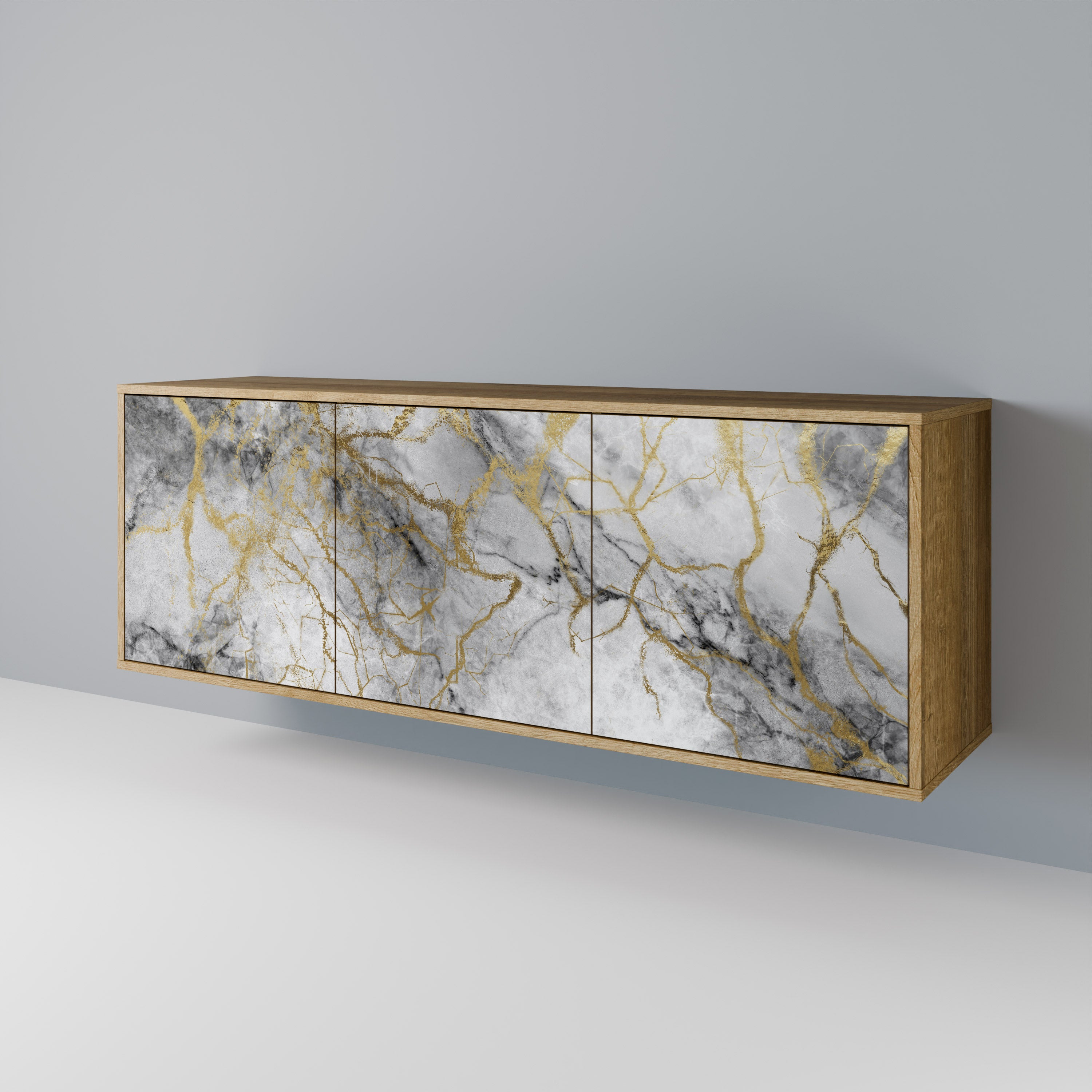 TIMELESS GLIDE 3-Door Sideboard in Oak Effect