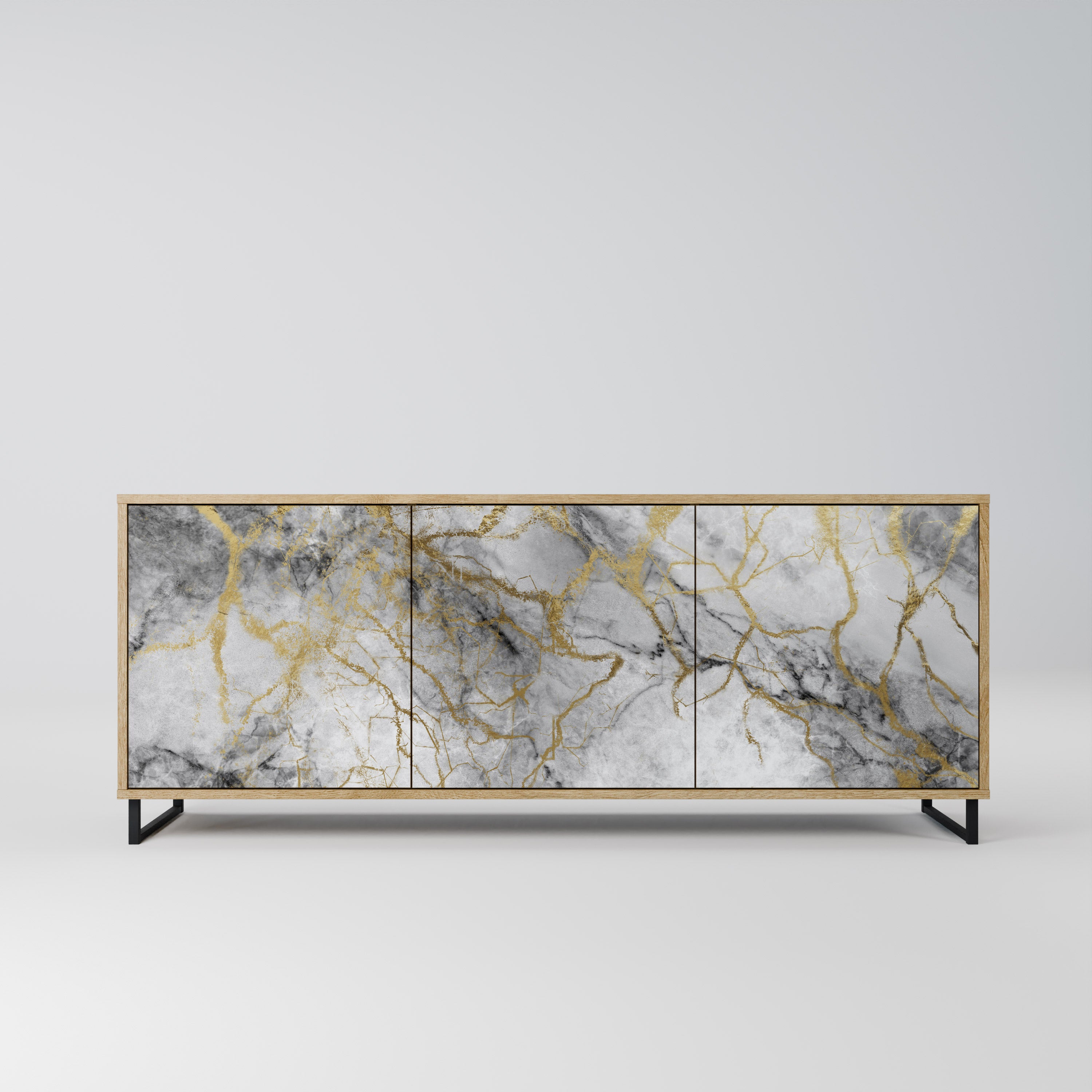 TIMELESS GLIDE 3-Door Sideboard in Oak Effect