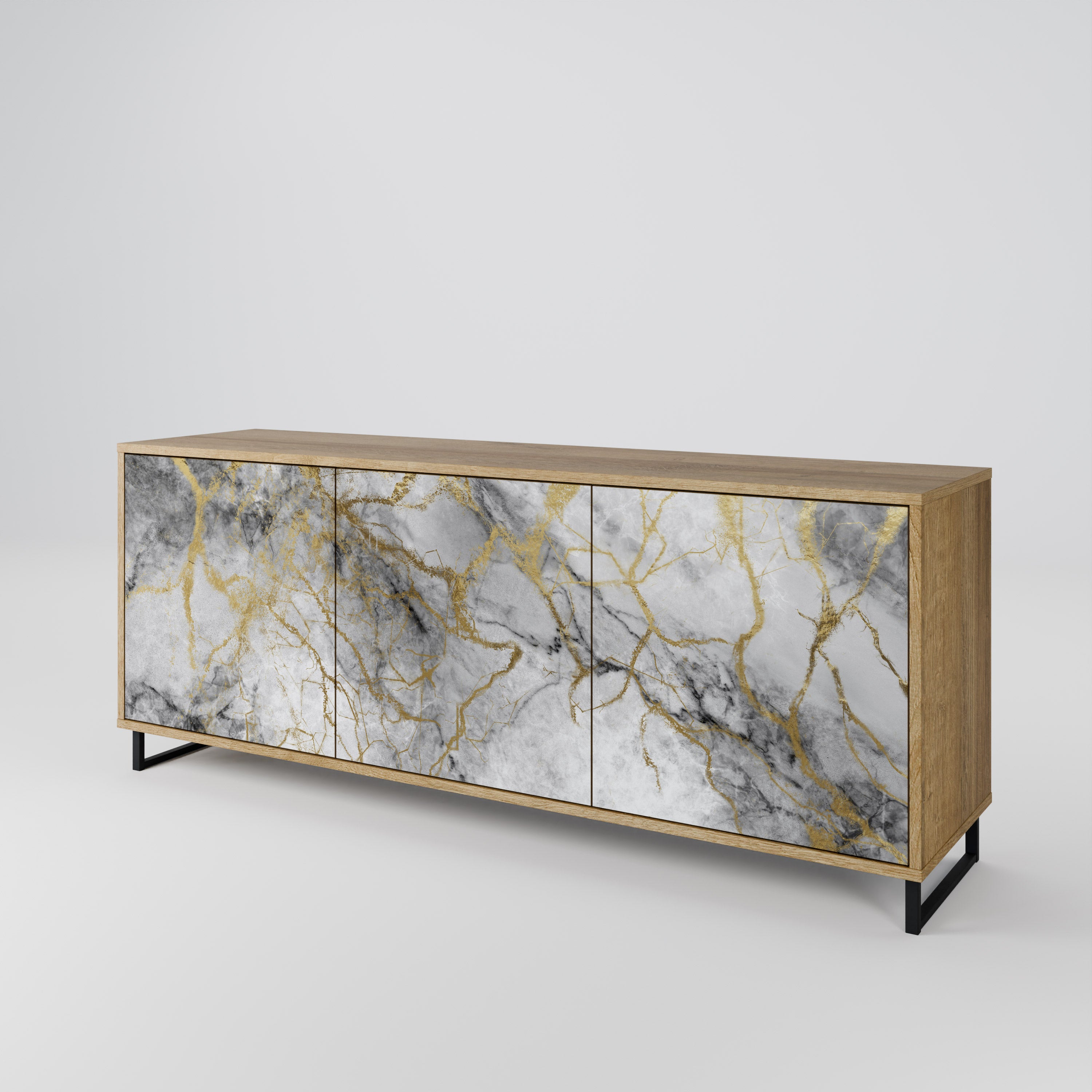 TIMELESS GLIDE 3-Door Sideboard in Oak Effect