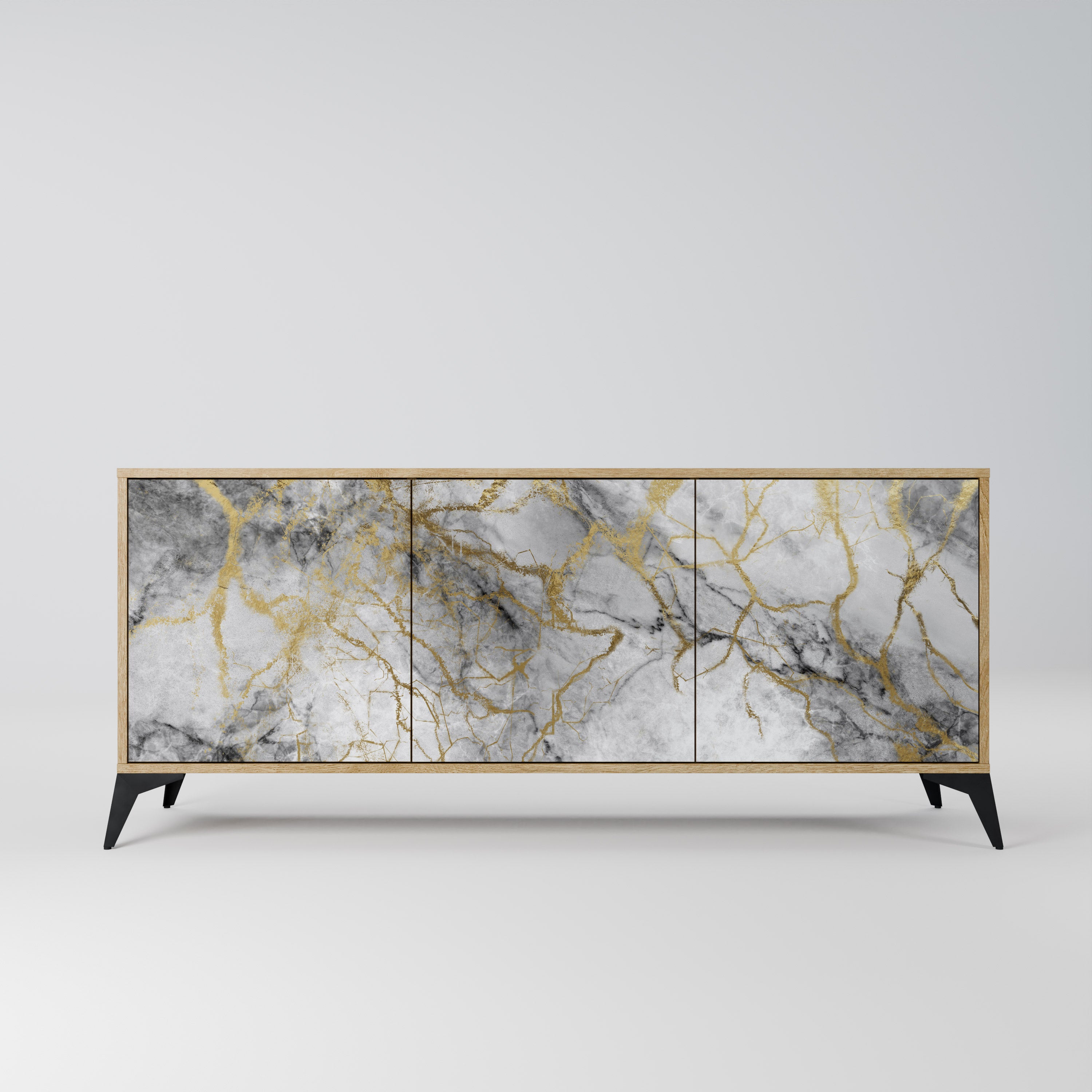 TIMELESS GLIDE 3-Door Sideboard in Oak Effect