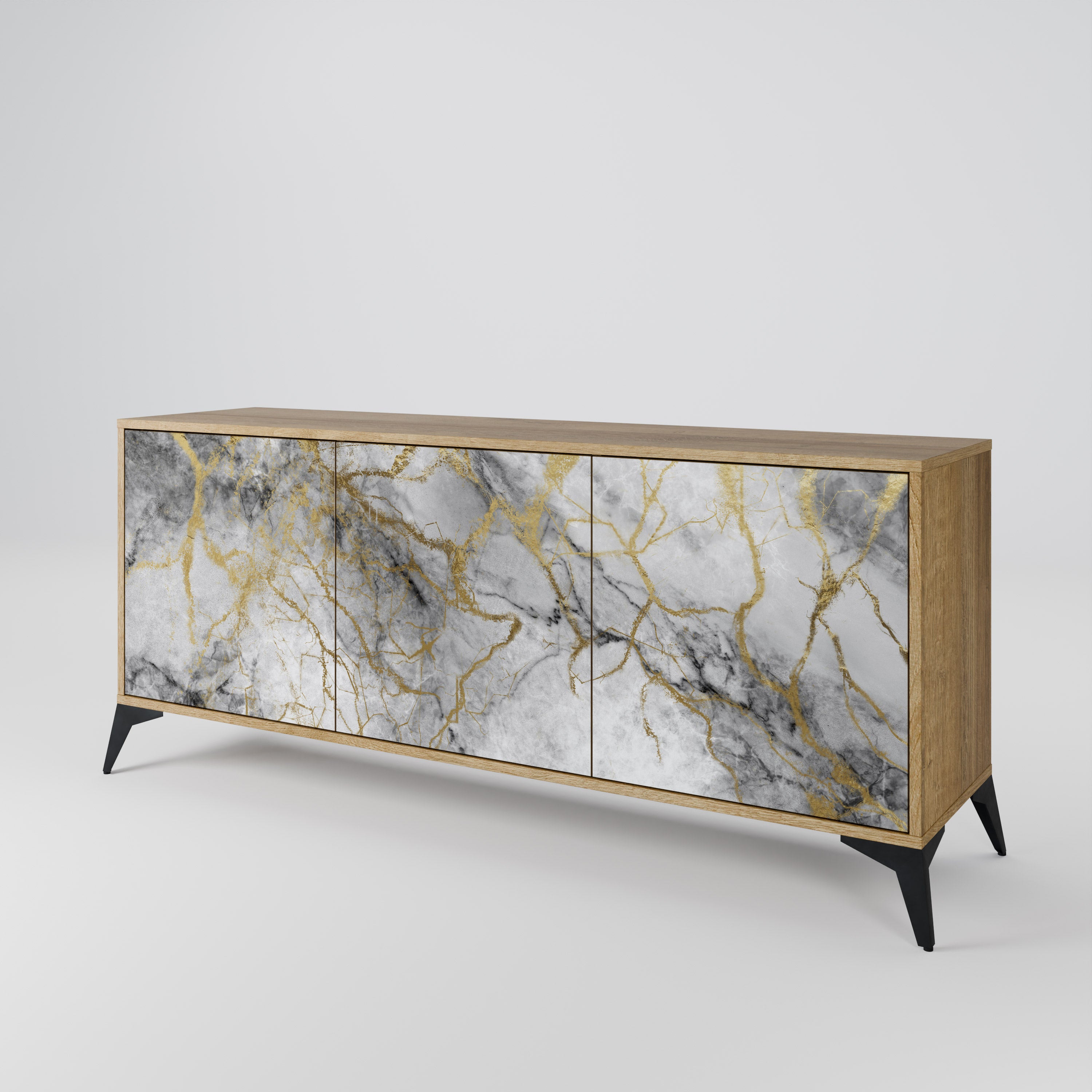 TIMELESS GLIDE 3-Door Sideboard in Oak Effect