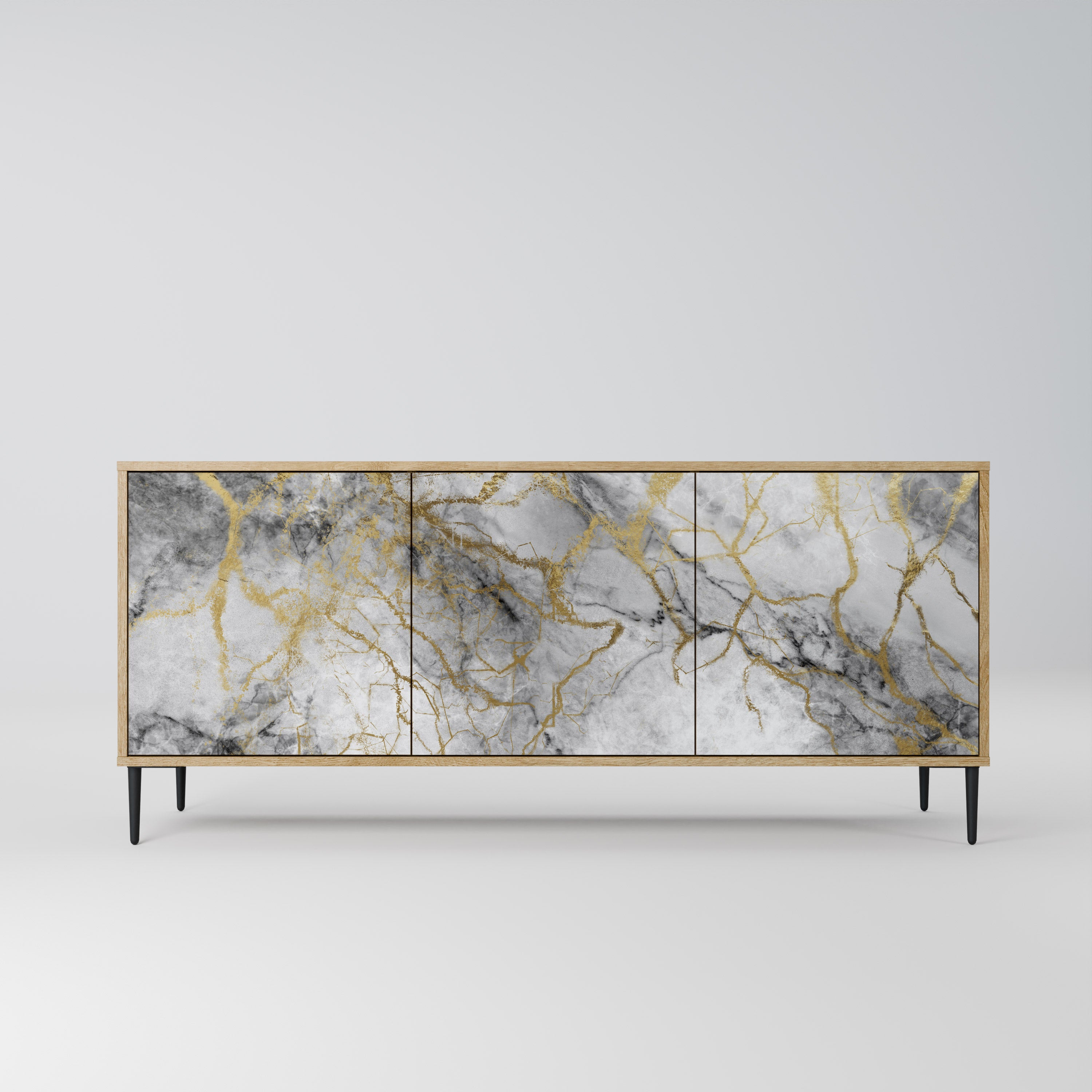TIMELESS GLIDE 3-Door Sideboard in Oak Effect