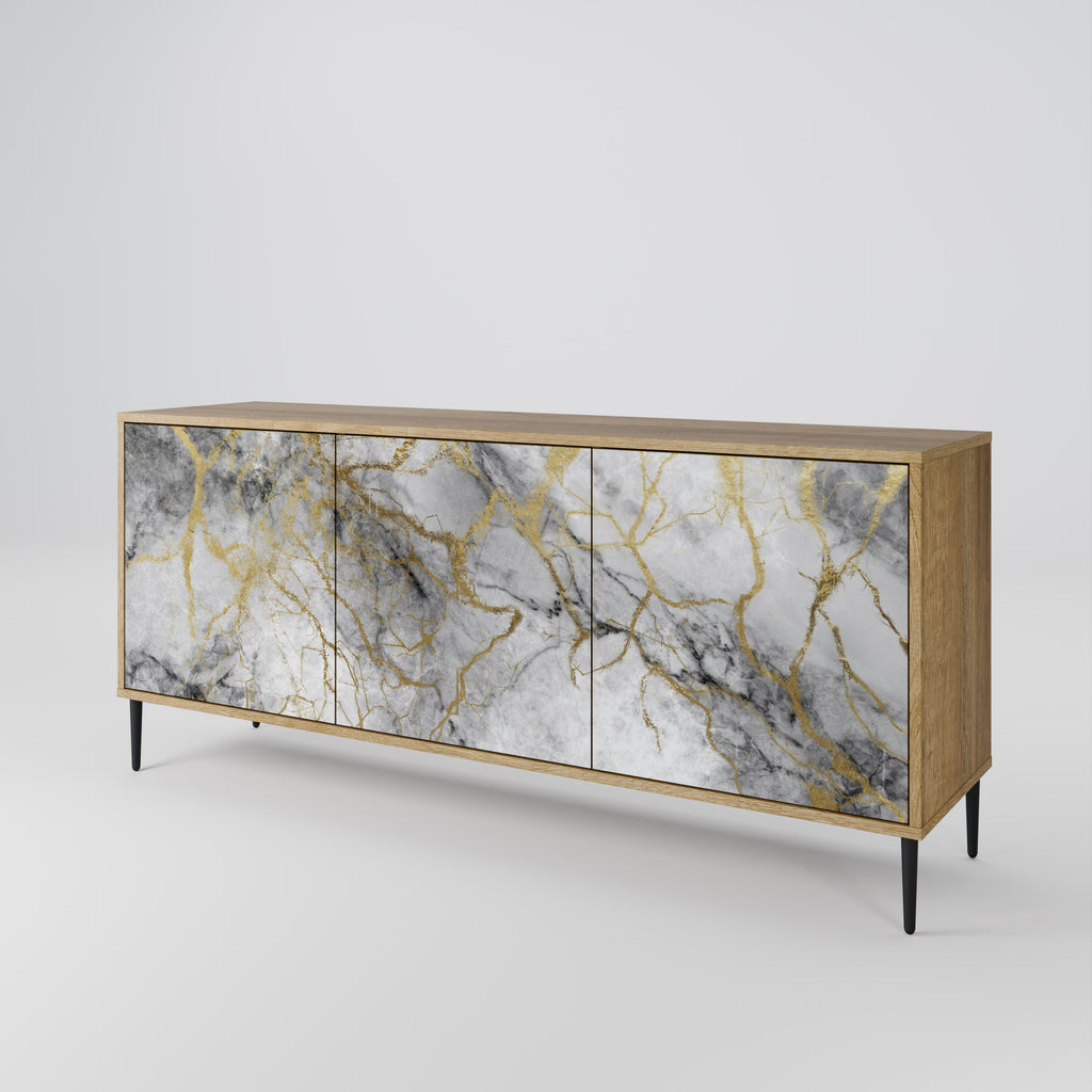 TIMELESS GLIDE 3-Door Sideboard in Oak Effect