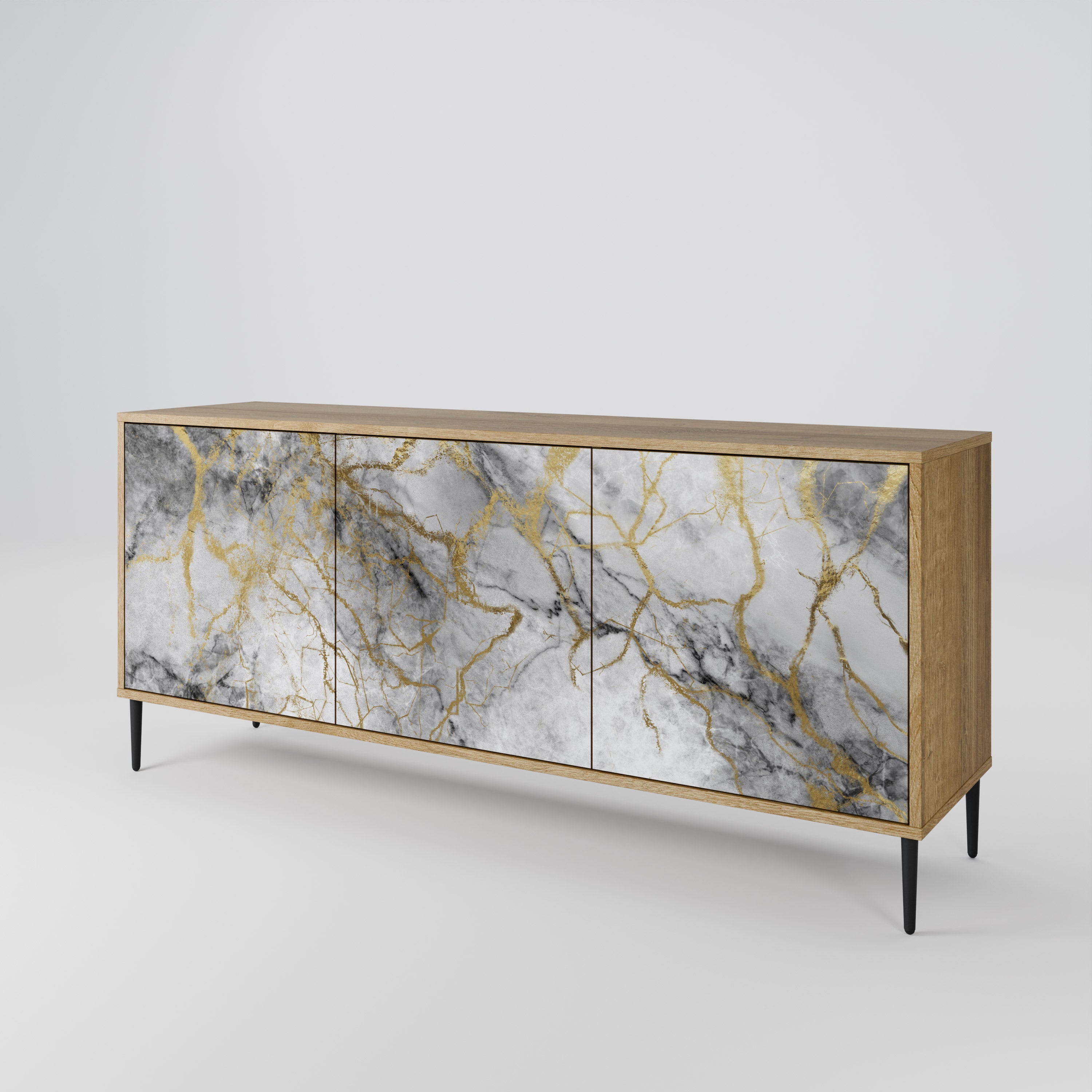 TIMELESS GLIDE 3-Door Sideboard in Oak Effect