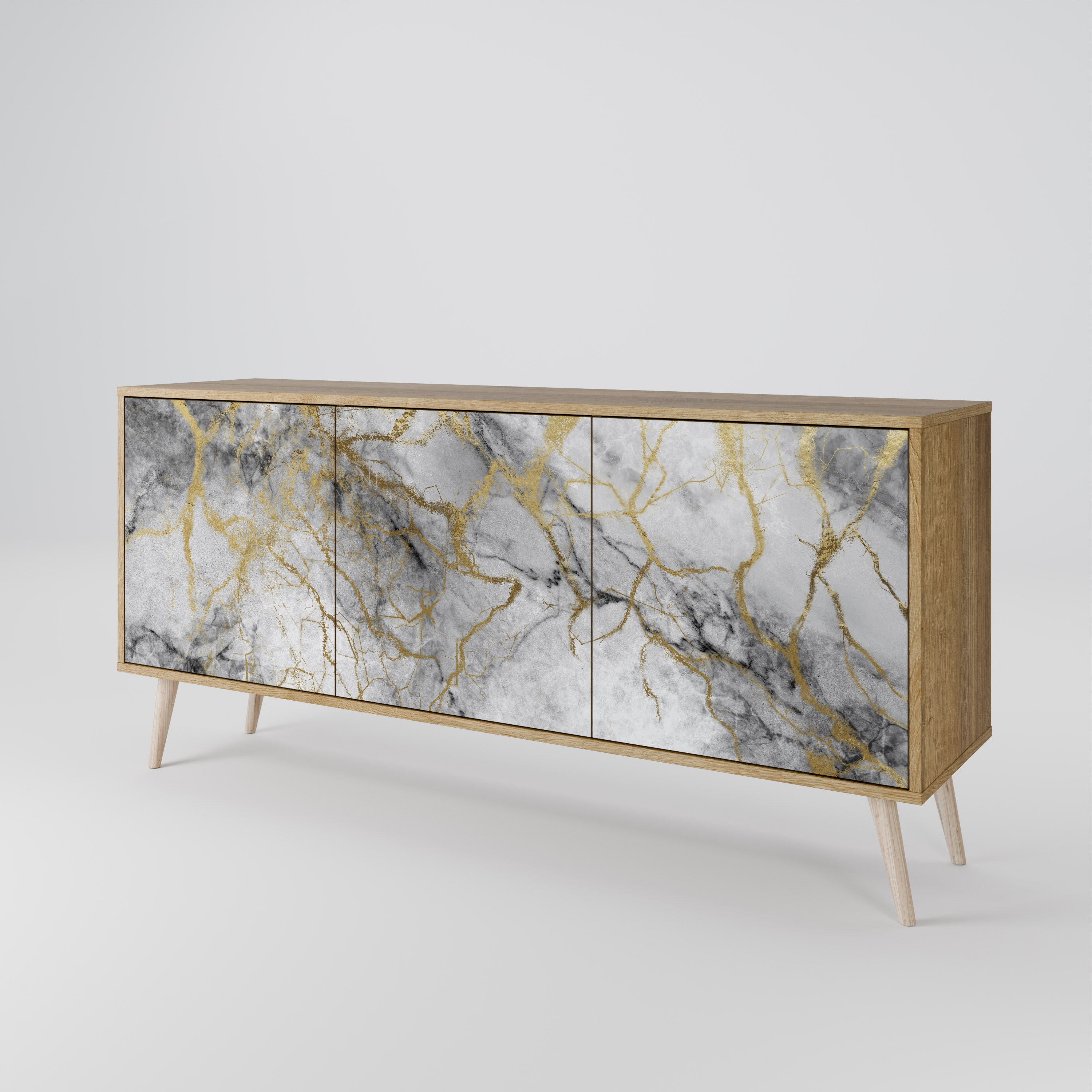 TIMELESS GLIDE 3-Door Sideboard in Oak Effect