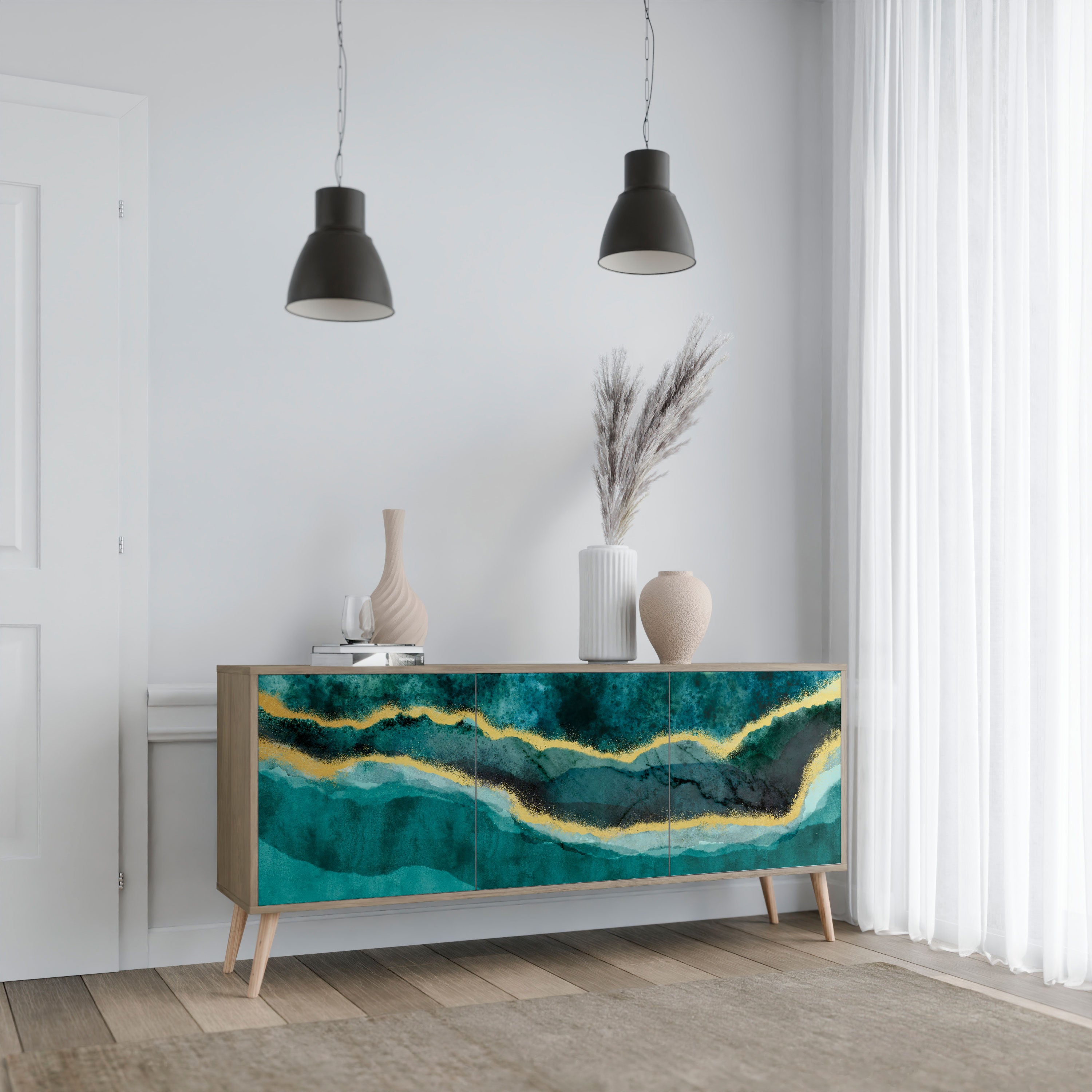 GOLDRUSH ODYSSEY 3-Door Sideboard in Oak Effect
