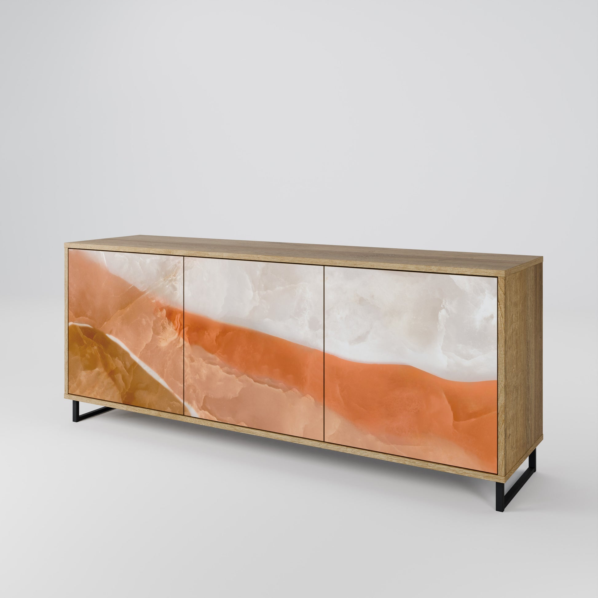 SANDHILLS SPLENDOUR 3-Door Sideboard in Oak Effect