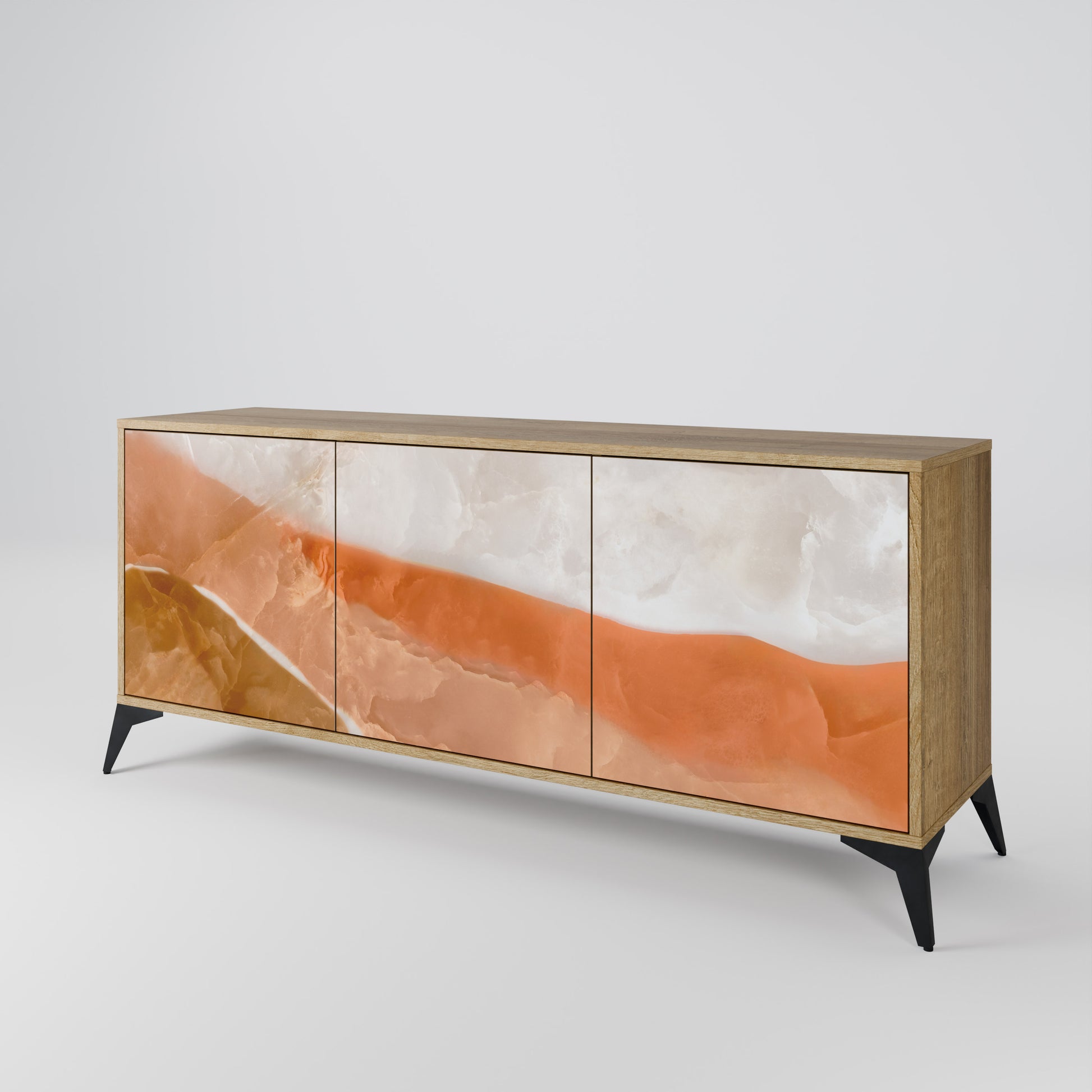 SANDHILLS SPLENDOUR 3-Door Sideboard in Oak Effect