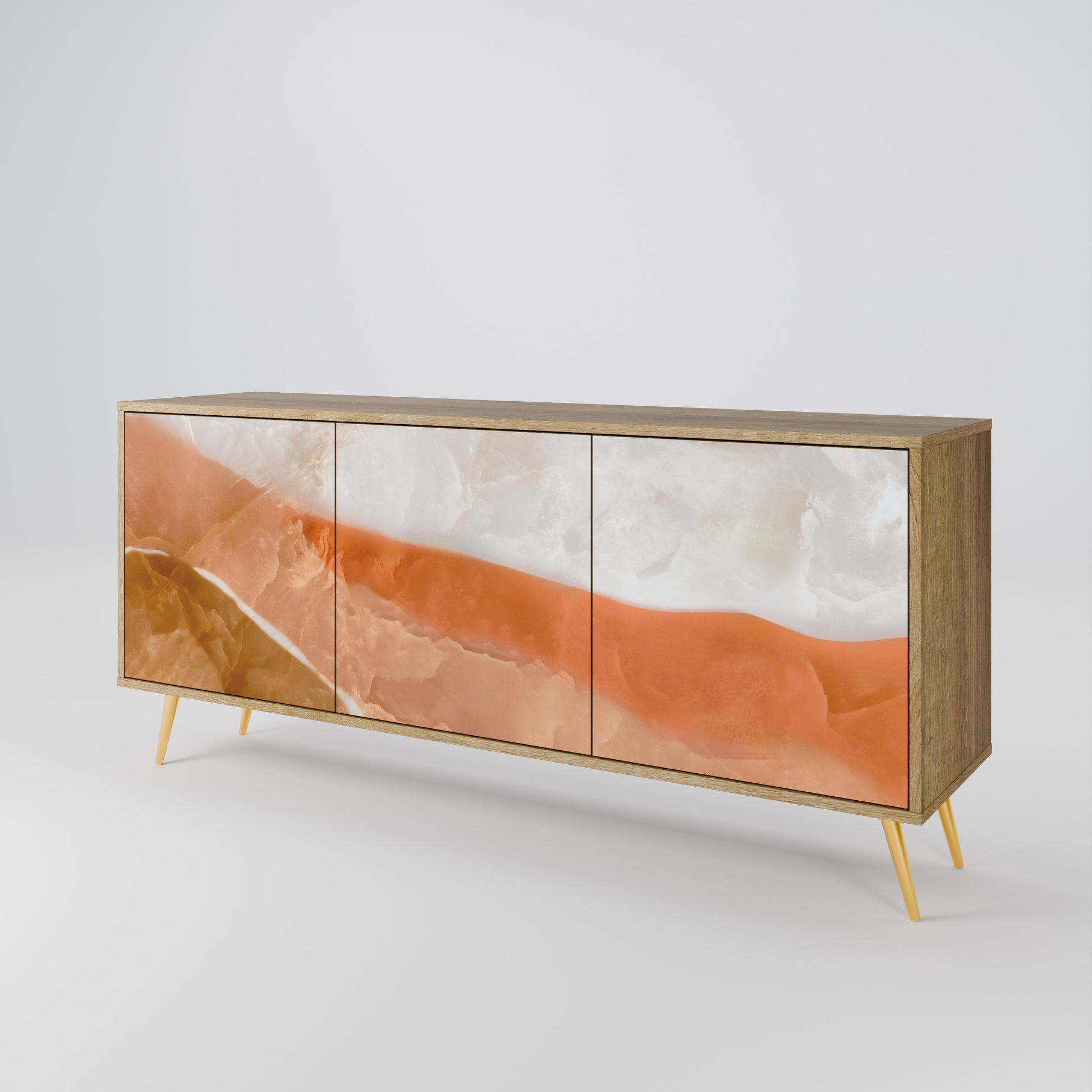 SANDHILLS SPLENDOUR 3-Door Sideboard in Oak Effect