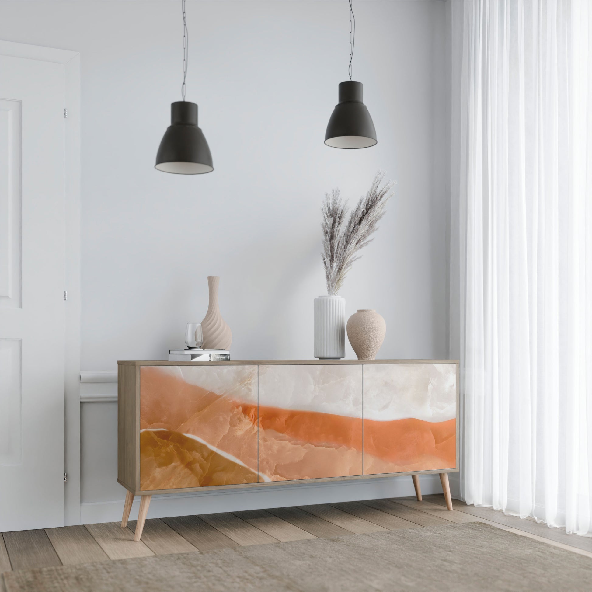 SANDHILLS SPLENDOUR 3-Door Sideboard in Oak Effect