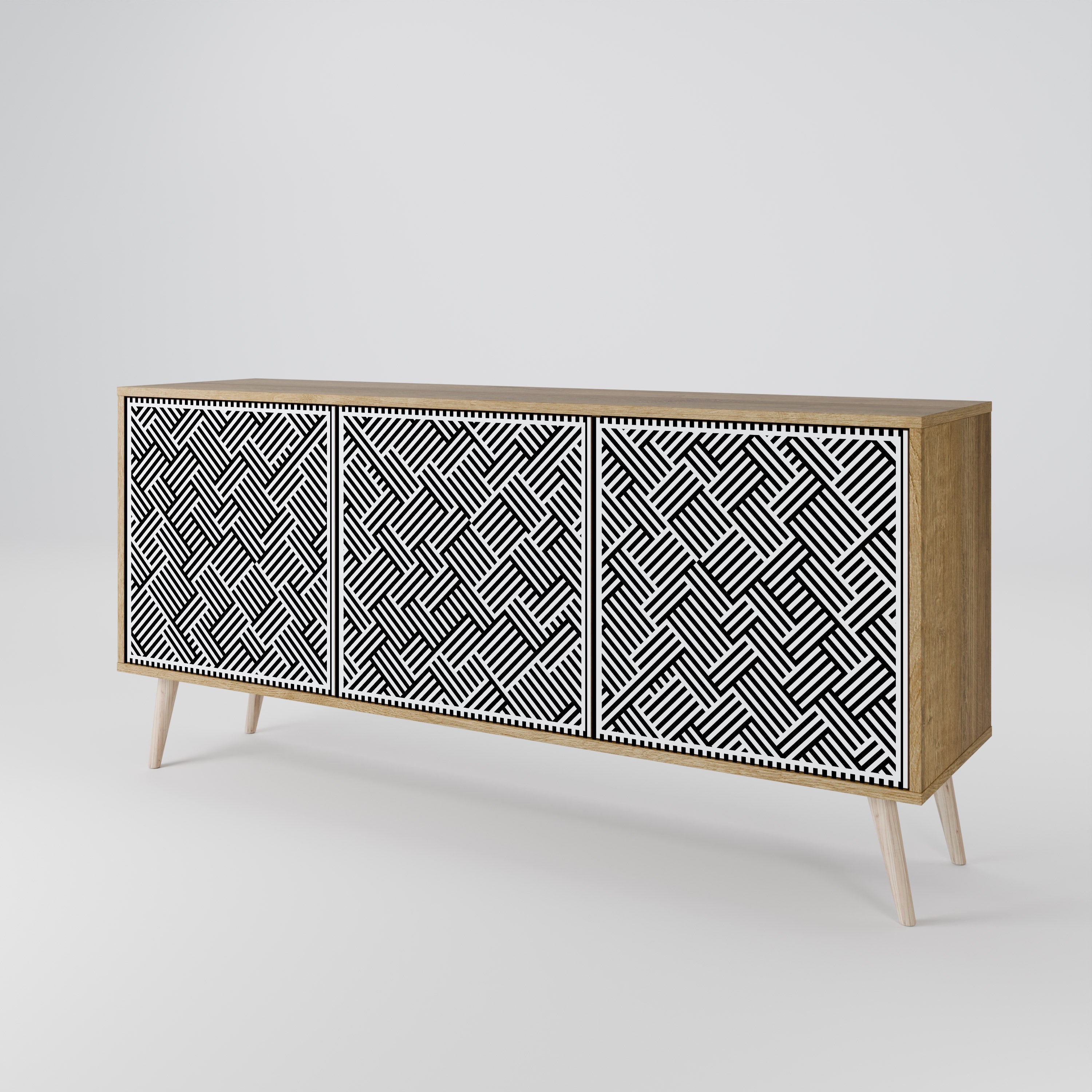 TEMPORARY SEQUENCE 3-Door Sideboard in Oak Effect