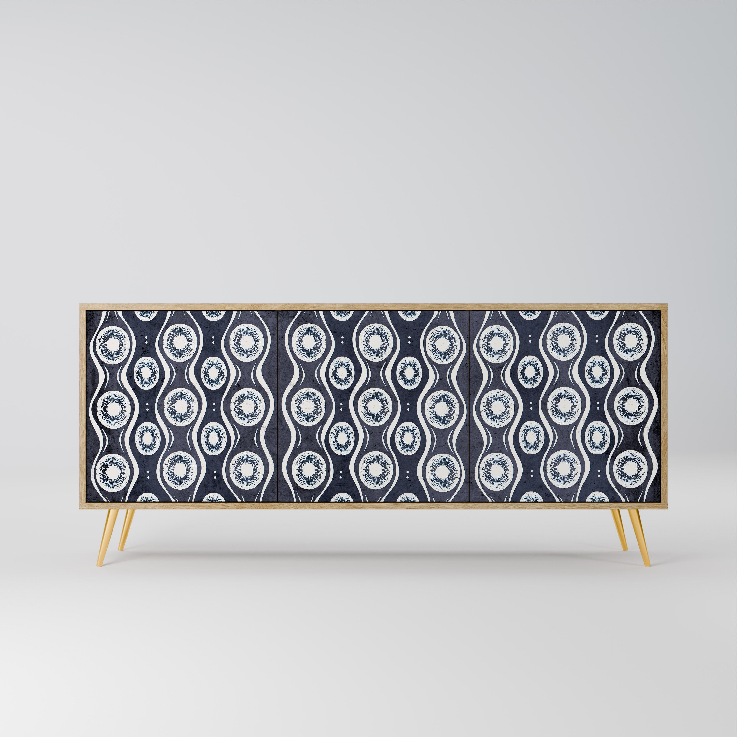 GRAPHITE EYES 3-Door Sideboard in Oak Effect