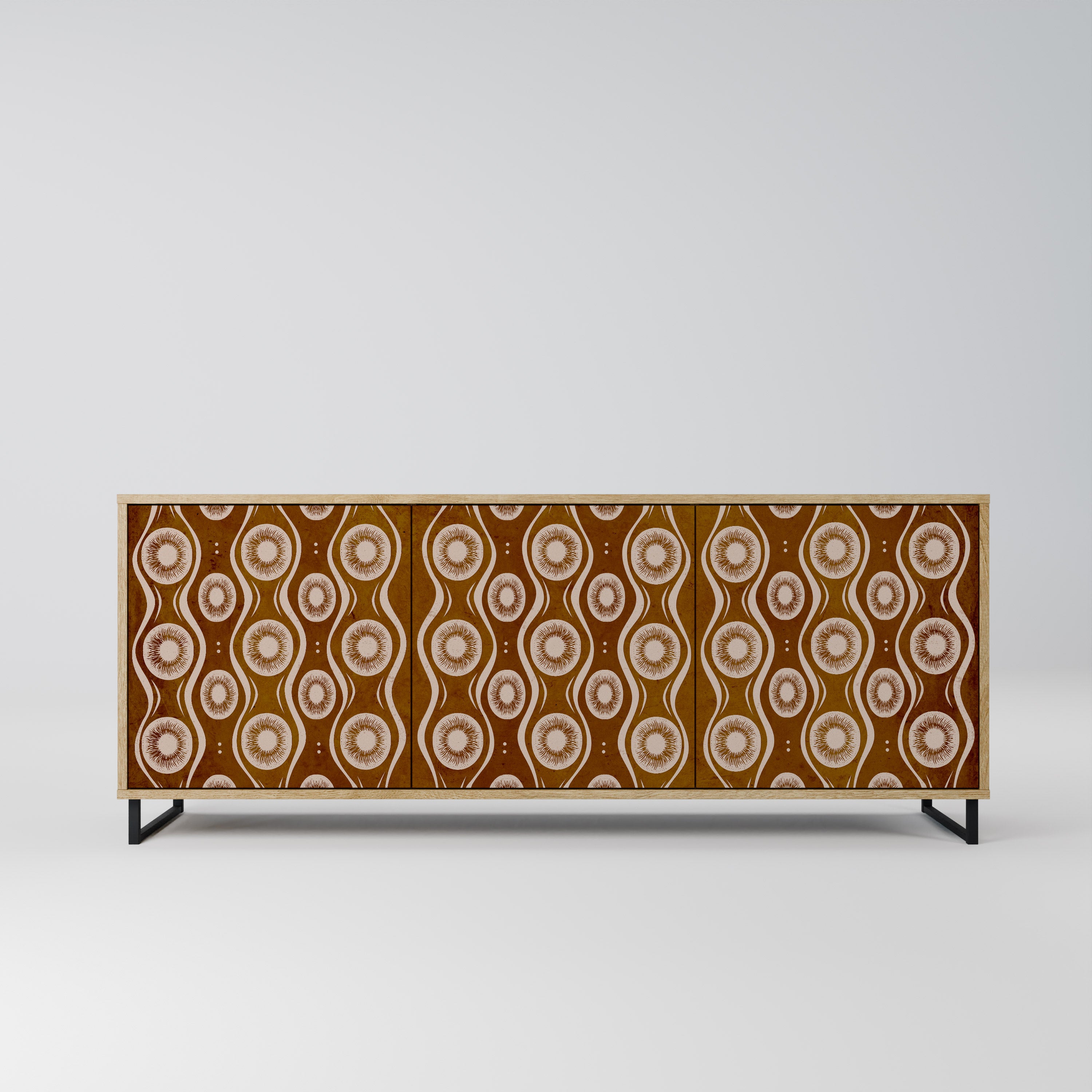 BROWN EYES 3-Door Sideboard in Oak Effect